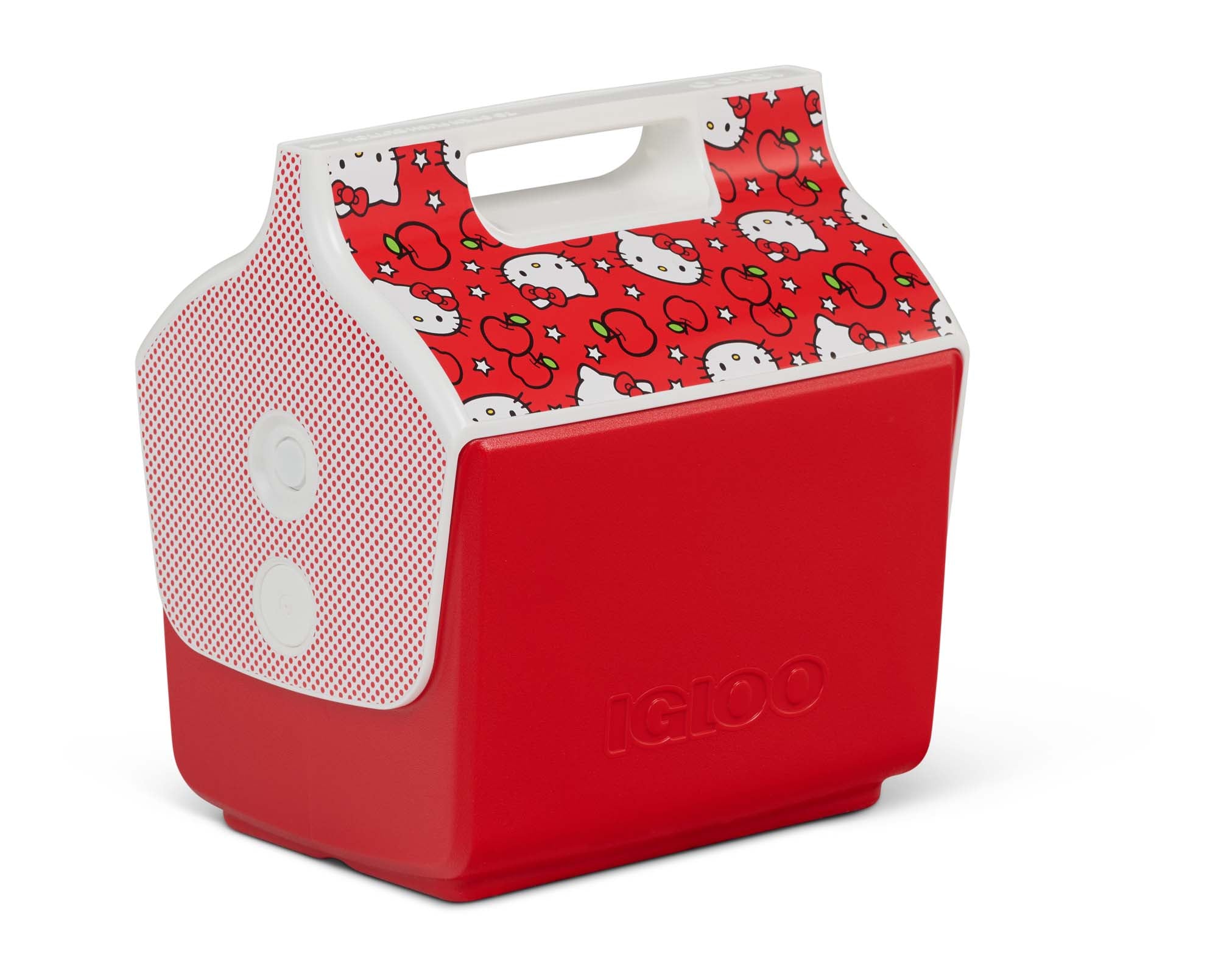 User carrying the Hello Kitty cooler on a hiking trip.