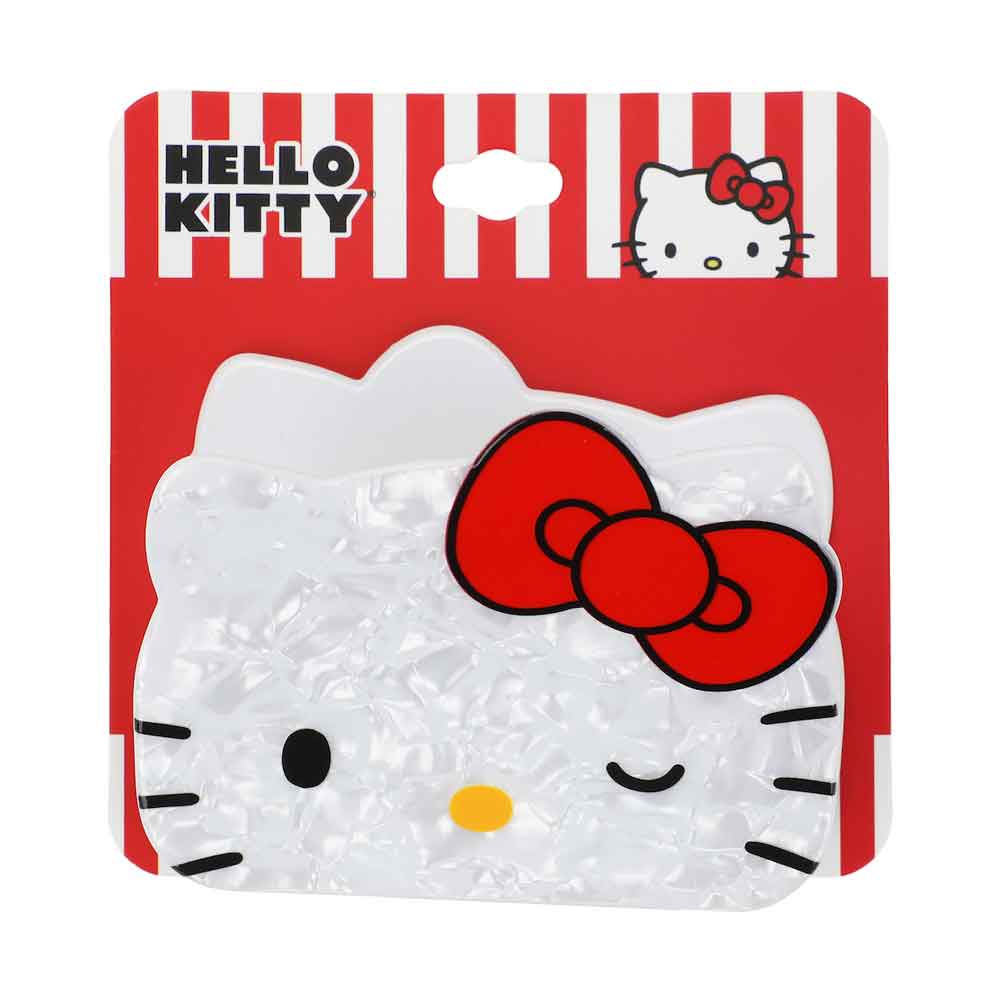 Close-up of the acrylic material used in the Hello Kitty claw clip.