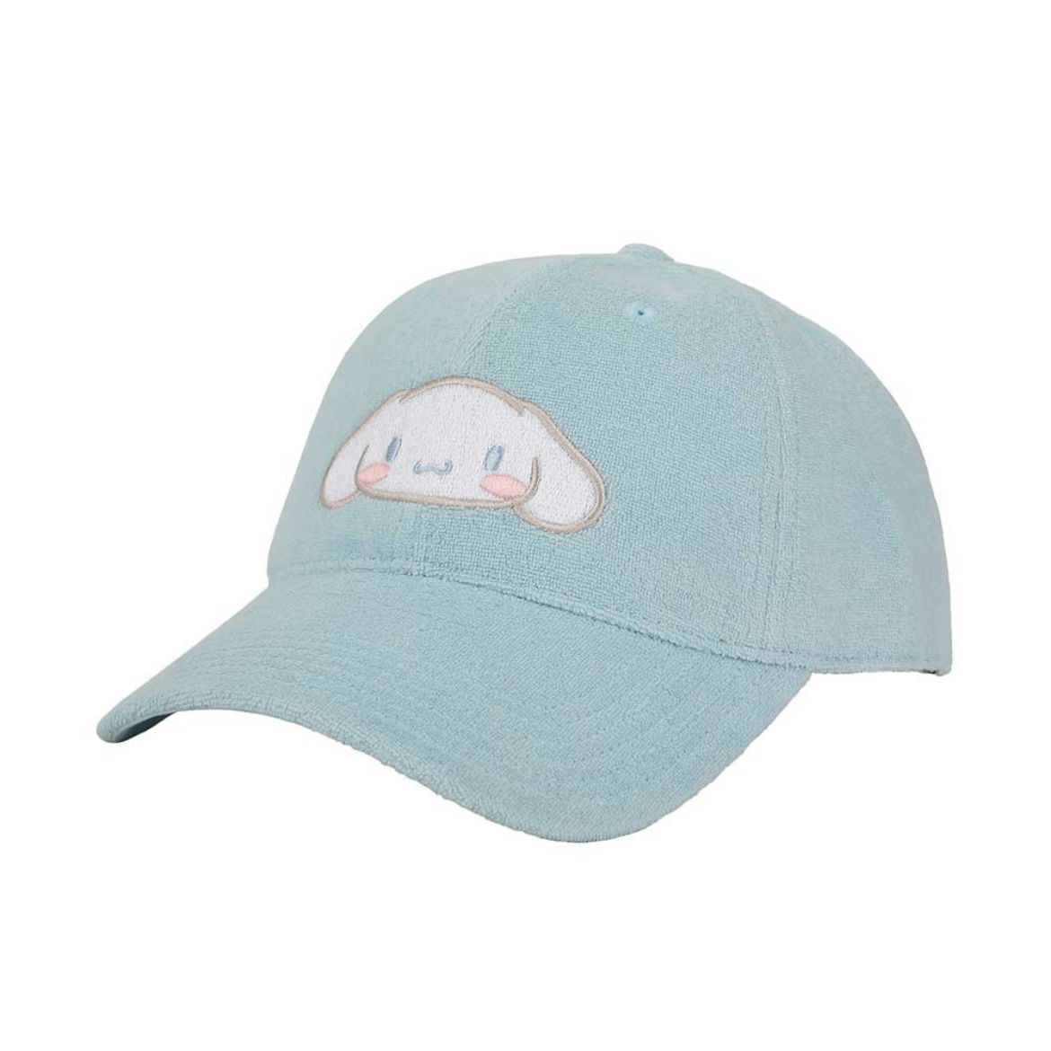 Rear view of adjustable strap on embroidered baseball cap in natural lighting