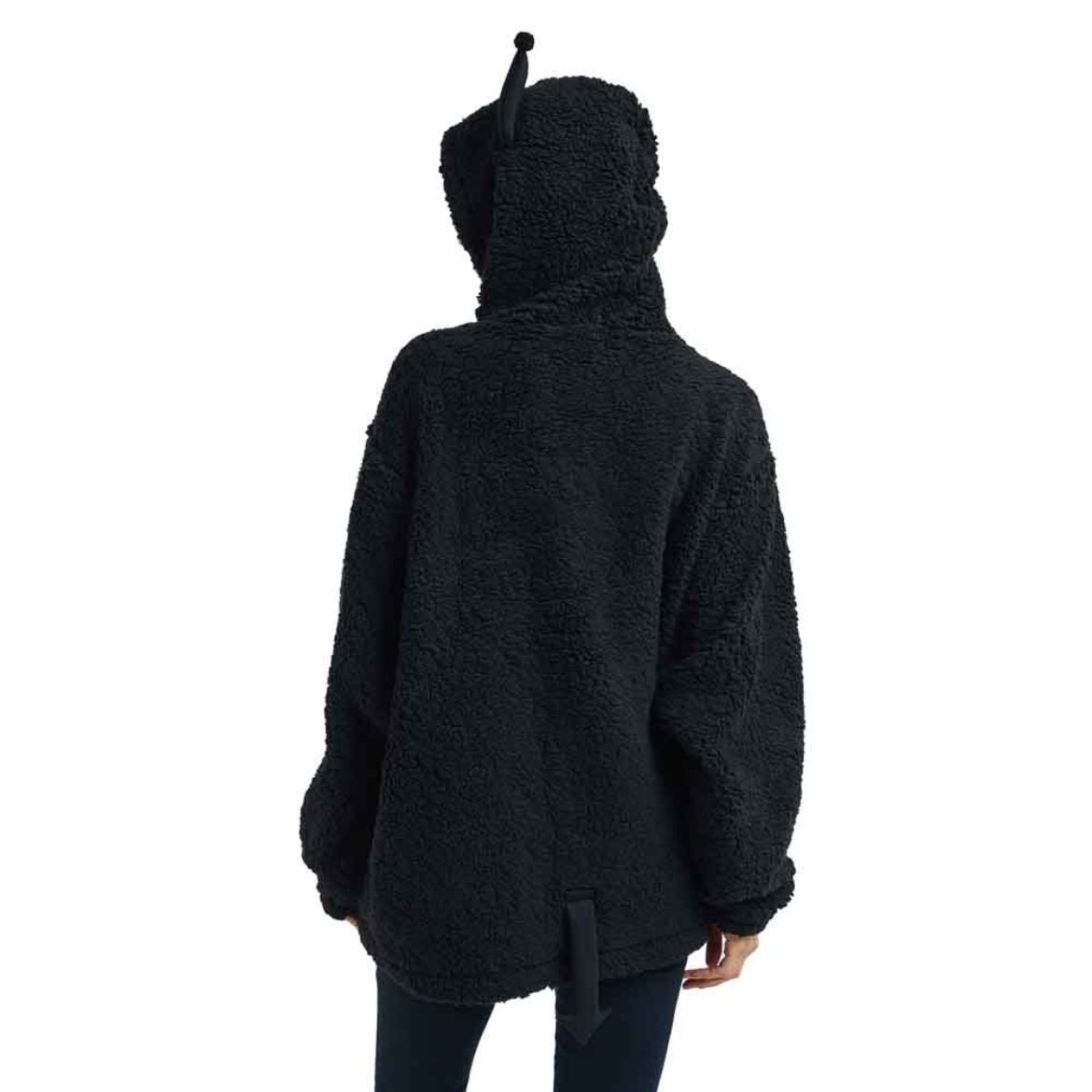 Close-up of sherpa texture and zipper on the lounge life Kuromi hoodie