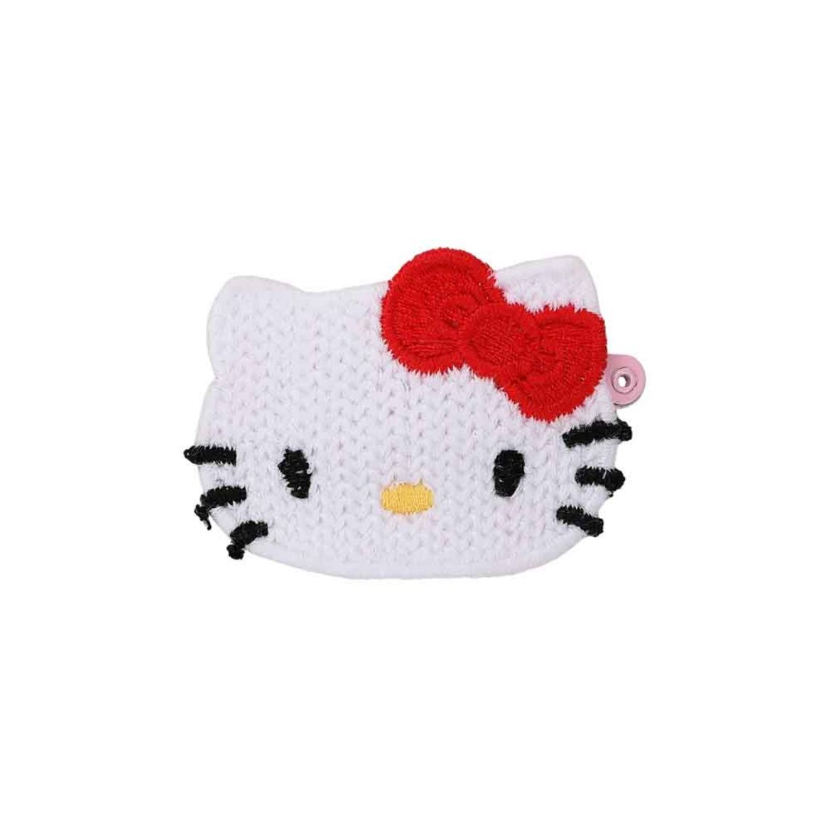 Hello Kitty crochet hair clips on a girls hair, showcasing their charm and cuteness