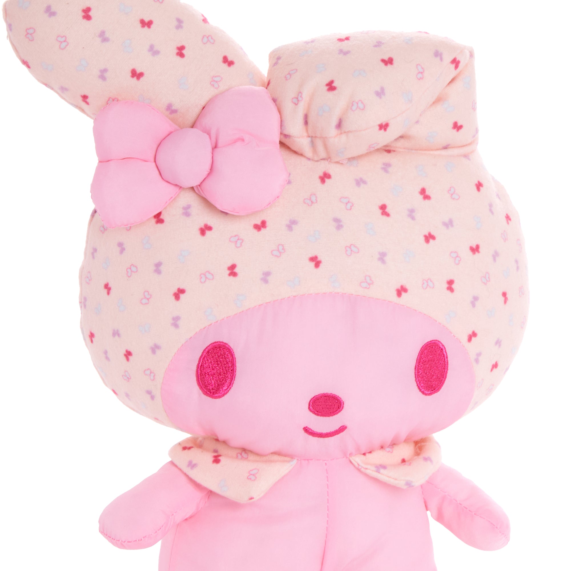My Melody Sanrio plush side profile highlighting embroidered details
