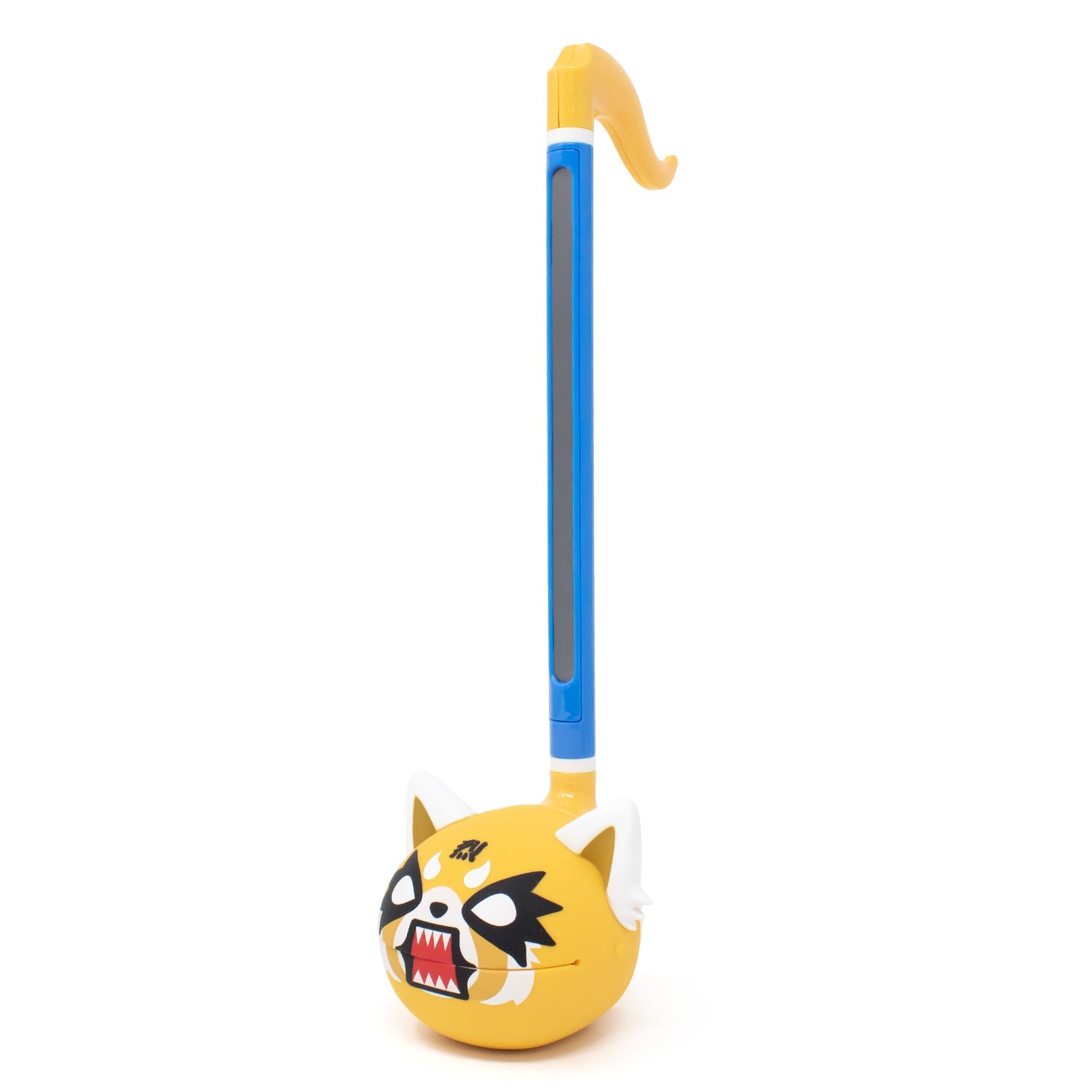 Close-up of Aggretsuko Otamatone’s face with rage expression, ideal for music lovers.