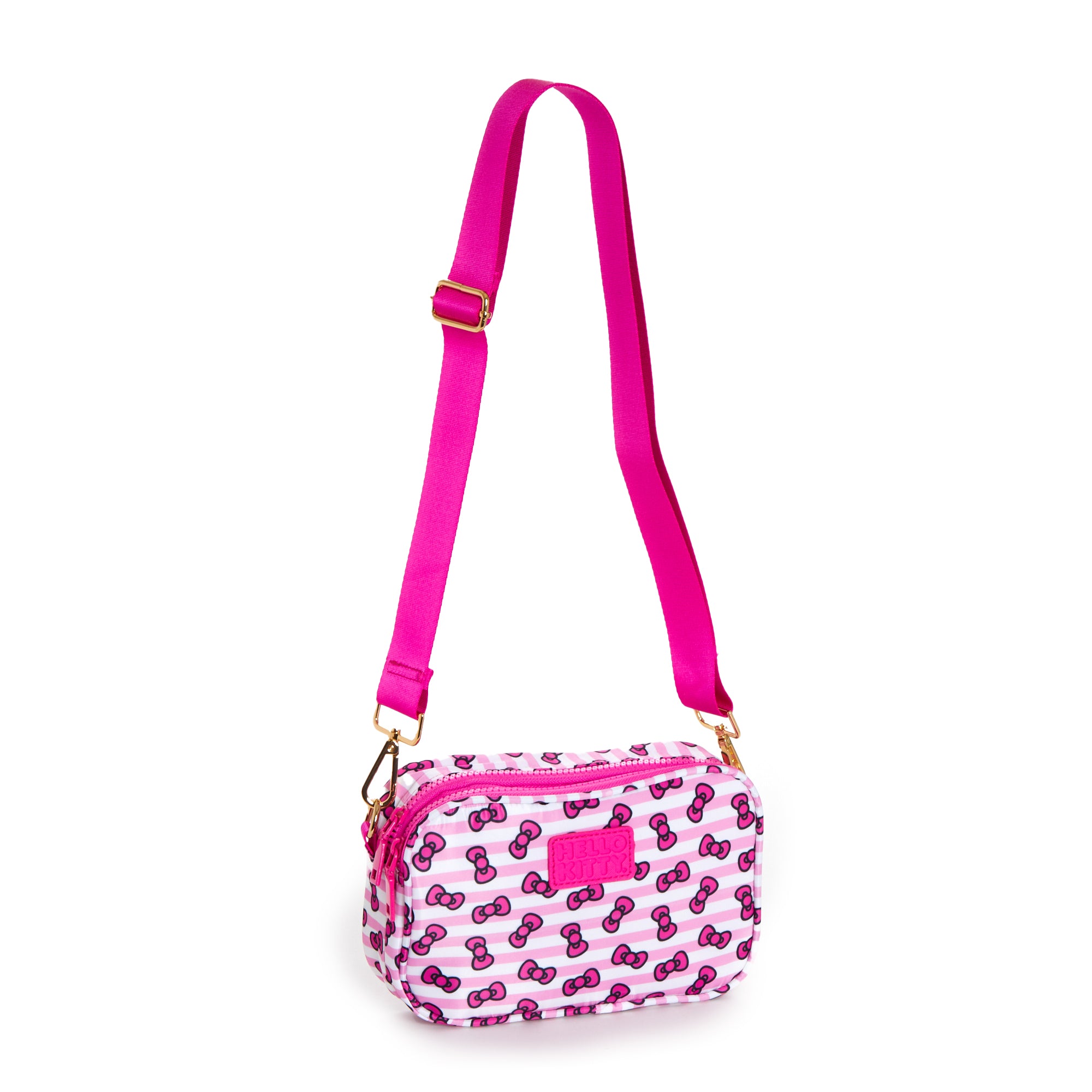 Hello Kitty travel tote with adjustable straps and zipper closure