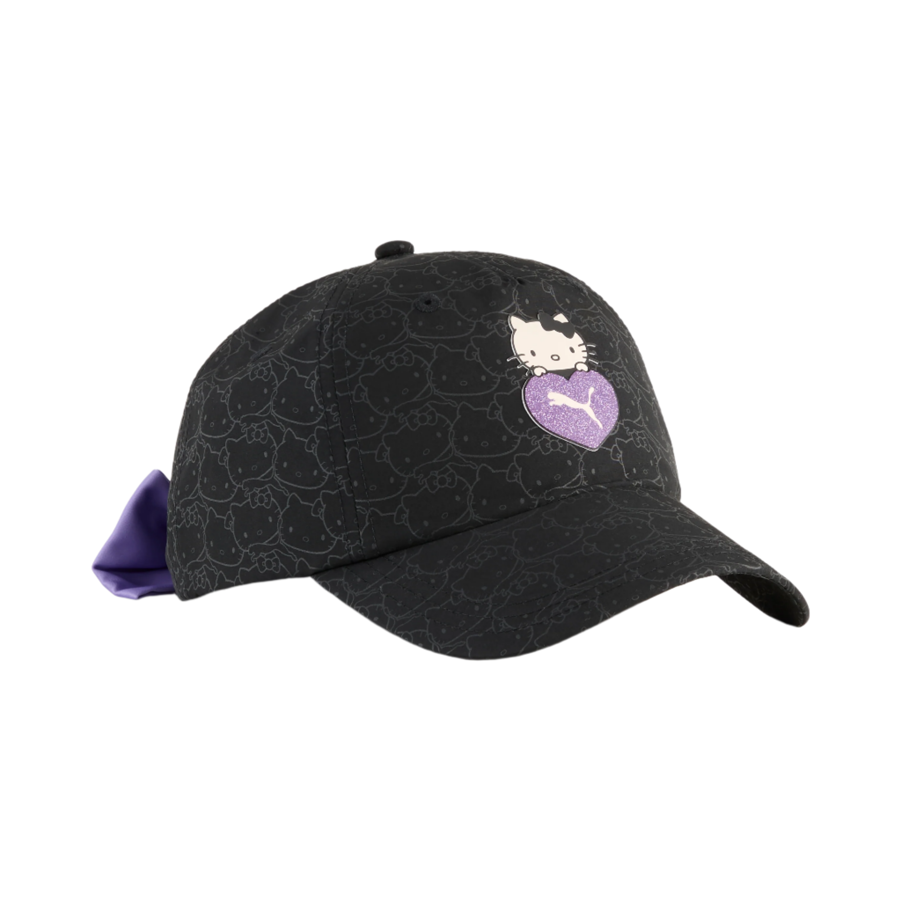 Hello Kitty PUMA Dad Cap front view, highlighting the logo print and semi-structured buckram.