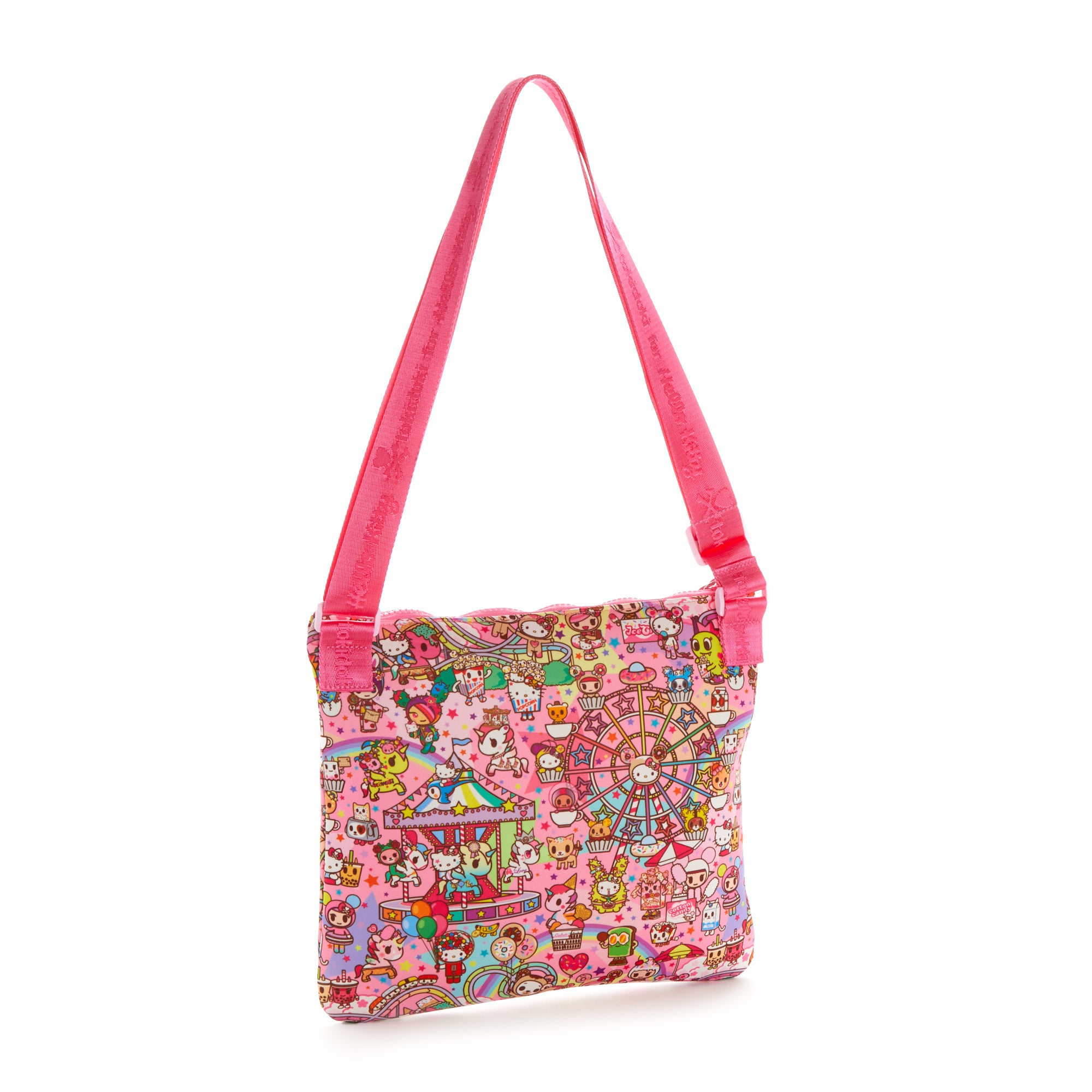 Detail of the adjustable strap on the Hello Kitty crossbody bag.