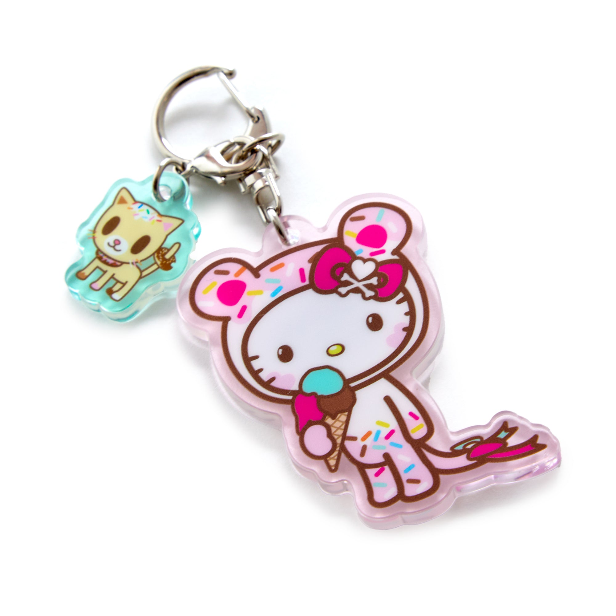 Close-up of the zipper pull featuring the mini Tokidoki character