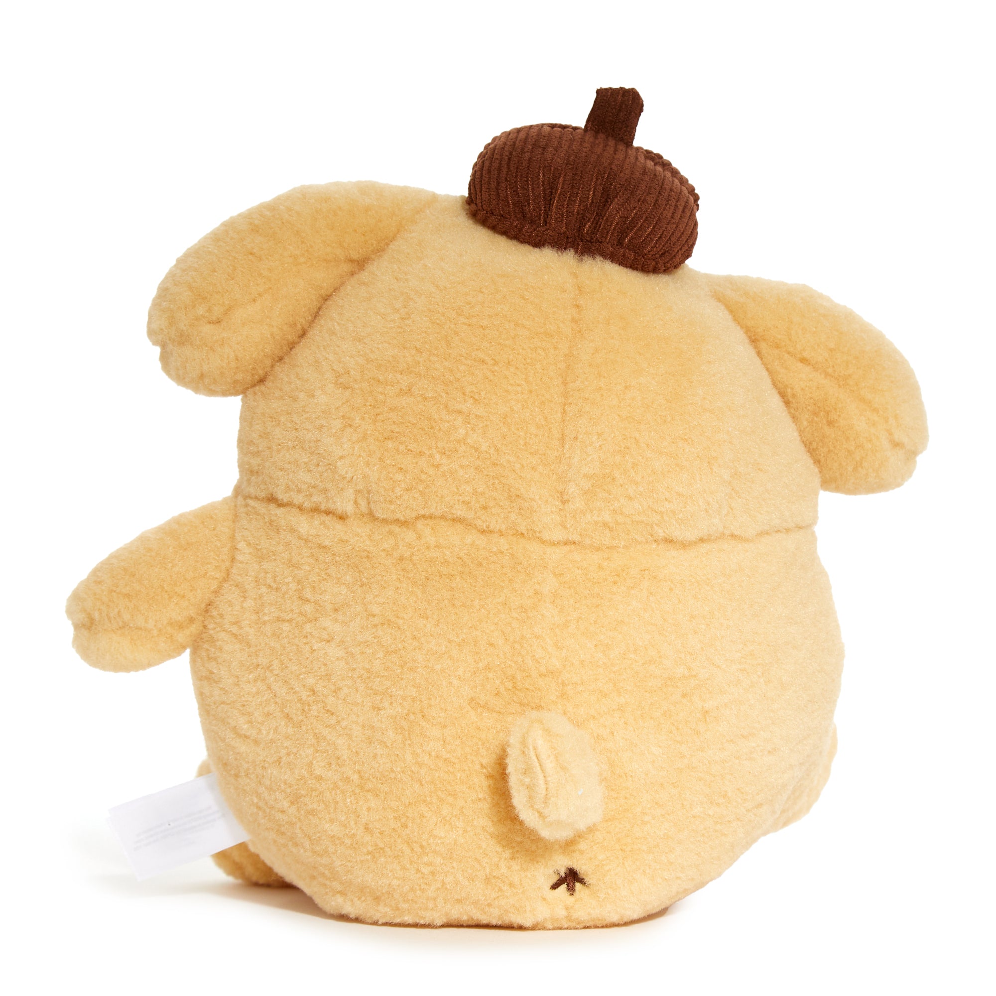 Pompompurin plush toy posed playfully, ideal for gifts.