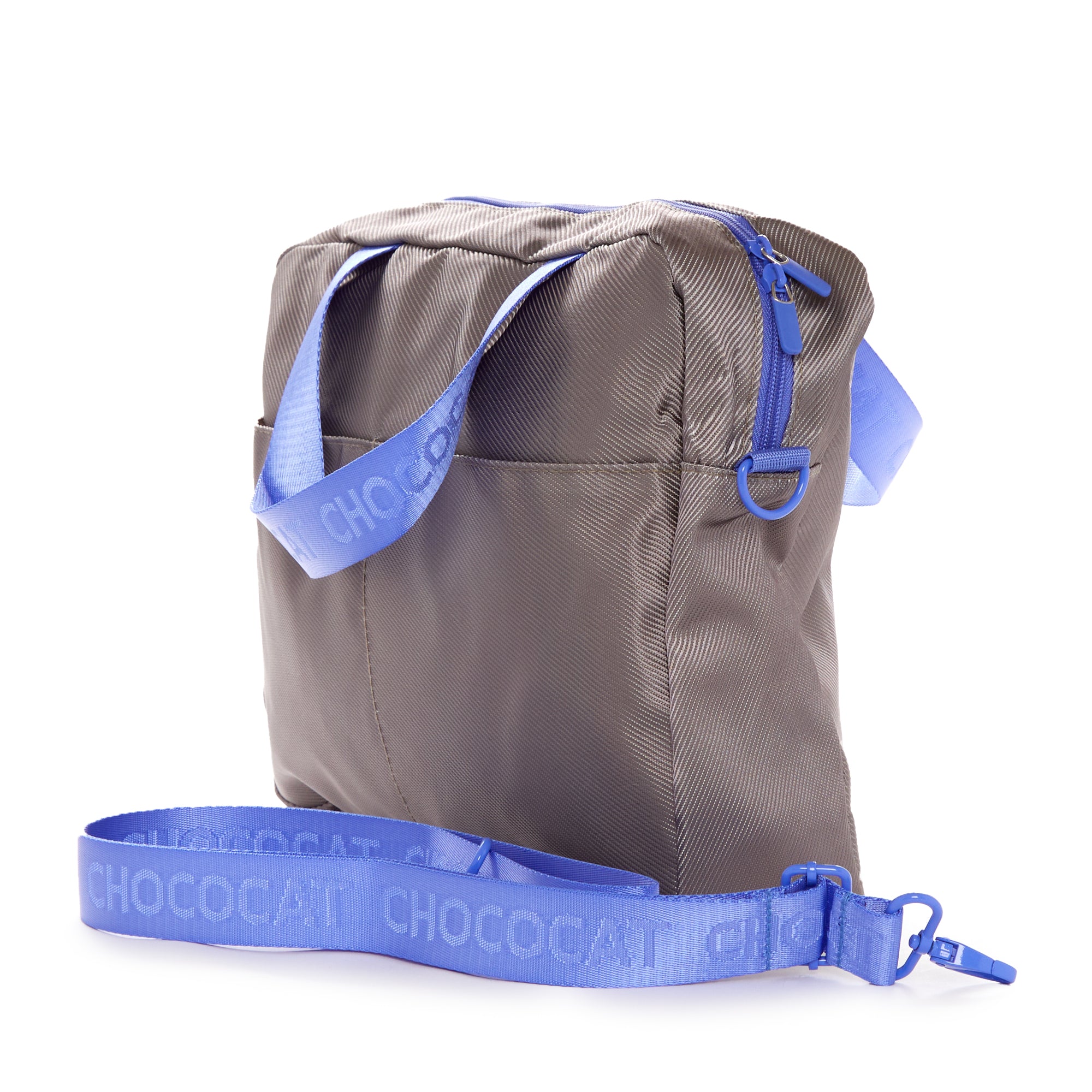 Professional wearing the briefcase bag while walking through city streets