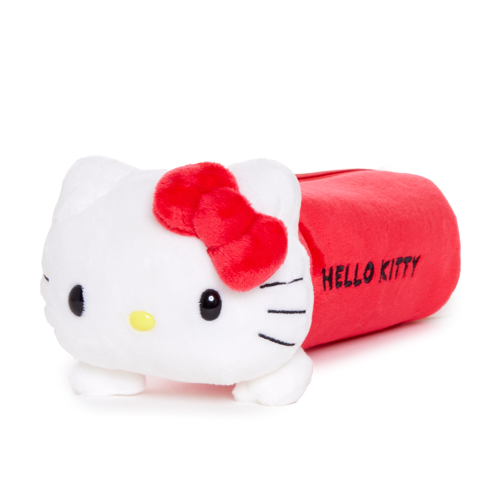 Hello Kitty plush pencil case with pens and pencils inside