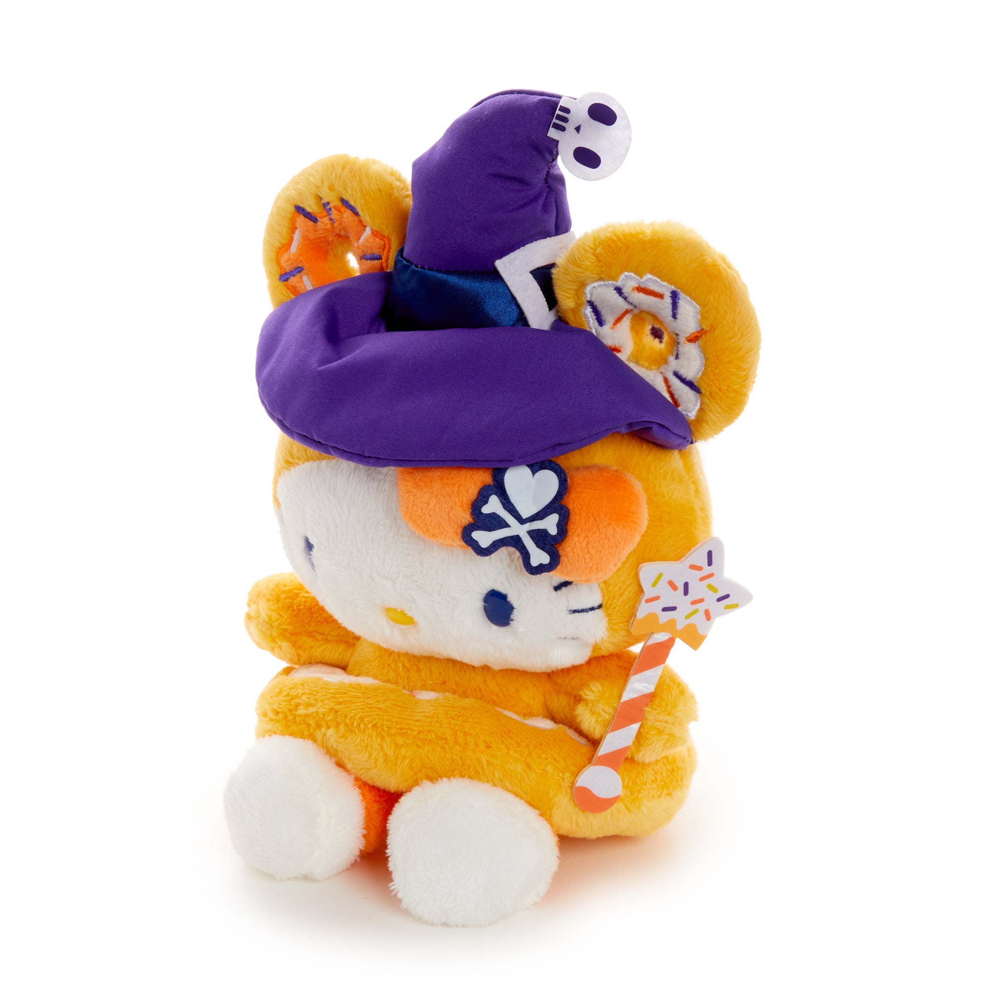 Close-up of embroidered details on the Tokidoki x Hello Kitty plush