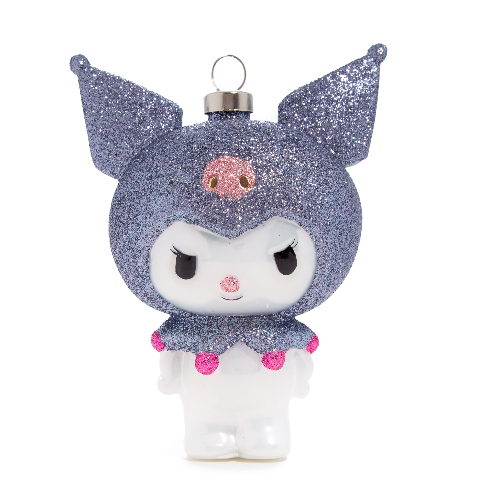 Kuromi glass ornament with mercury glass finish, perfect for Sanrio Christmas decor