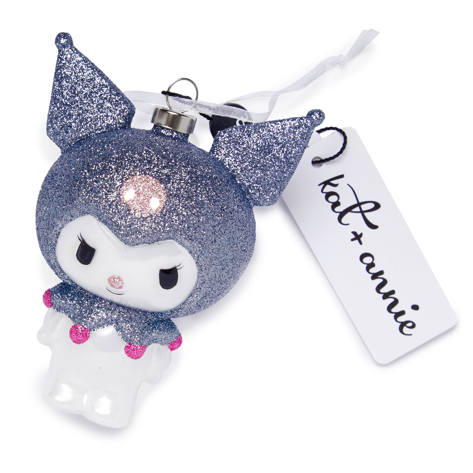 Kat + Annie Kuromi glass ornament, a beautiful blown glass Christmas decoration