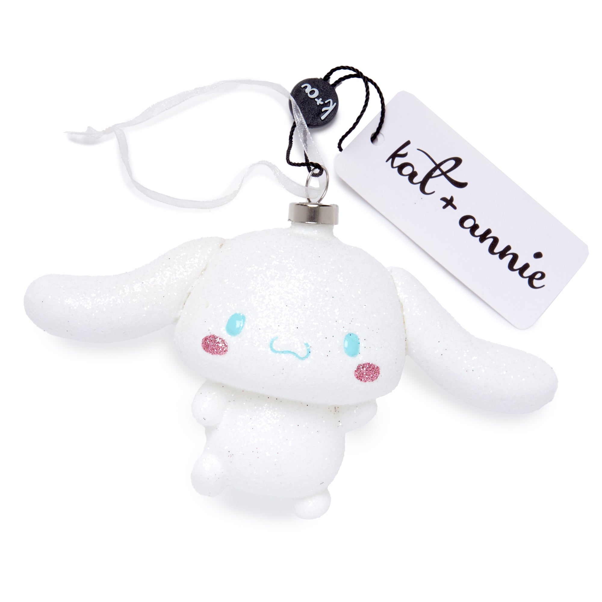 Kat + Annie glass christmas ornament in packaging with soft padding, ready for gifting.