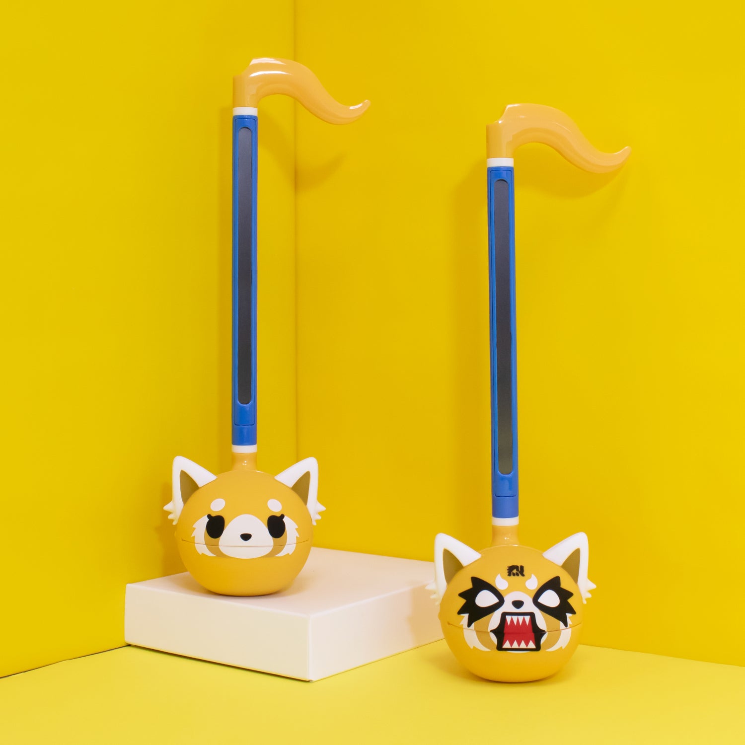 Aggretsuko Otamatone viewed from the front, showcasing its cheerful design.