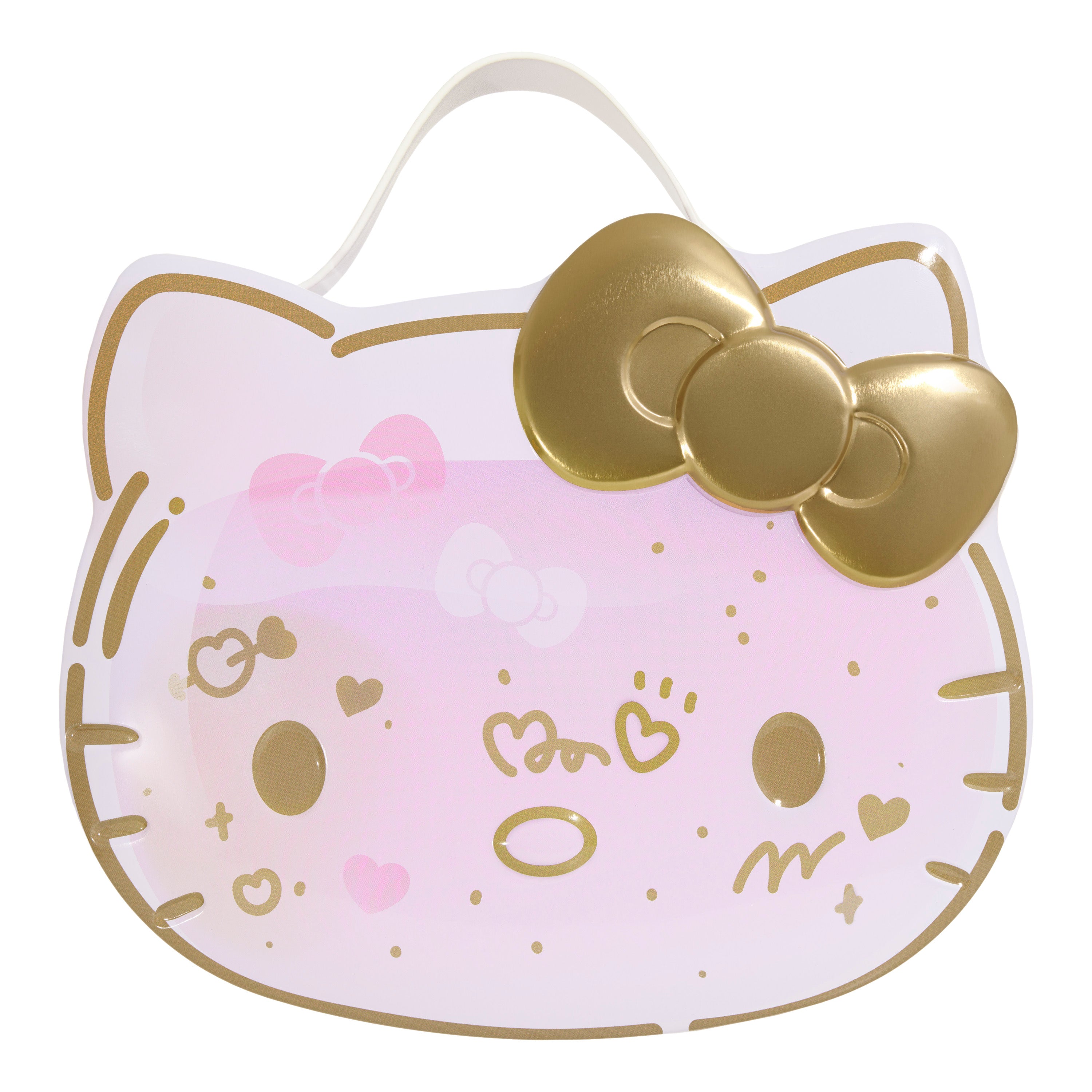 Inside view of the Hello Kitty 50th anniversary PR box showcasing makeup items.