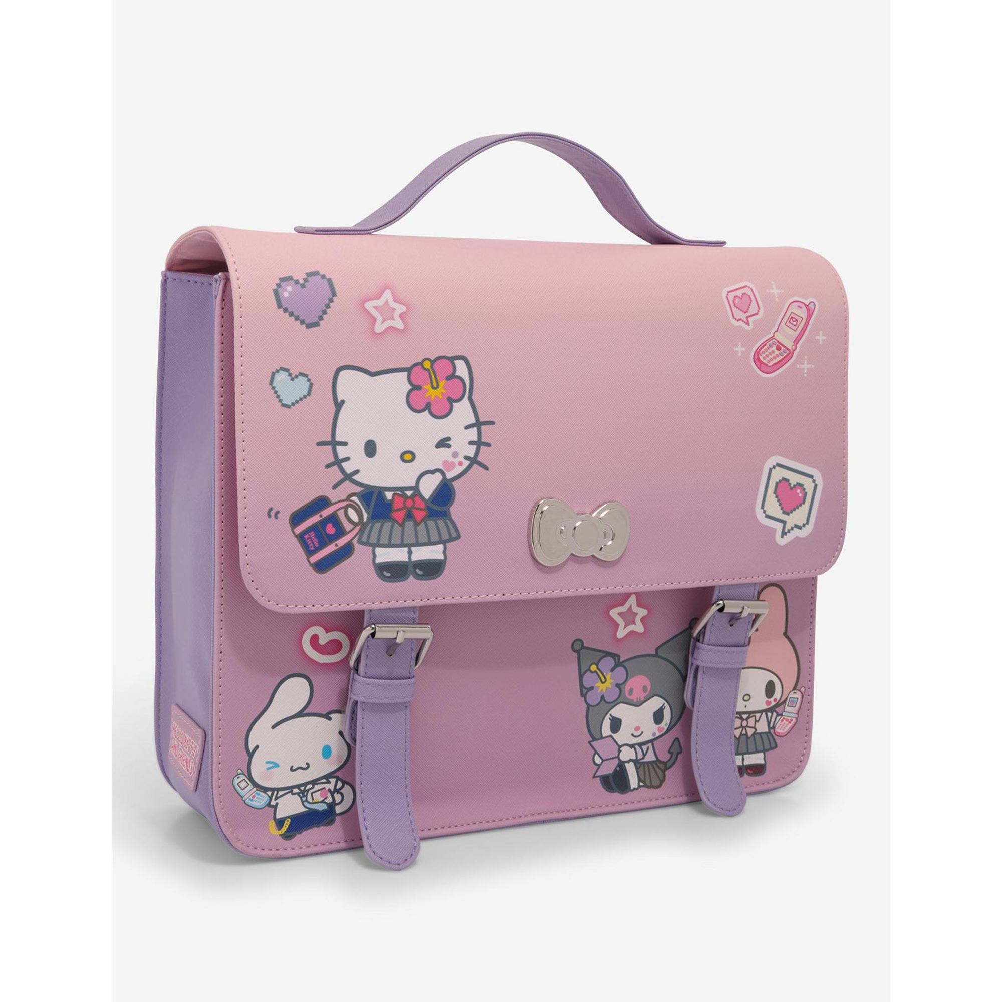 Back view highlighting the adjustable straps of the Hello Kitty school bag.