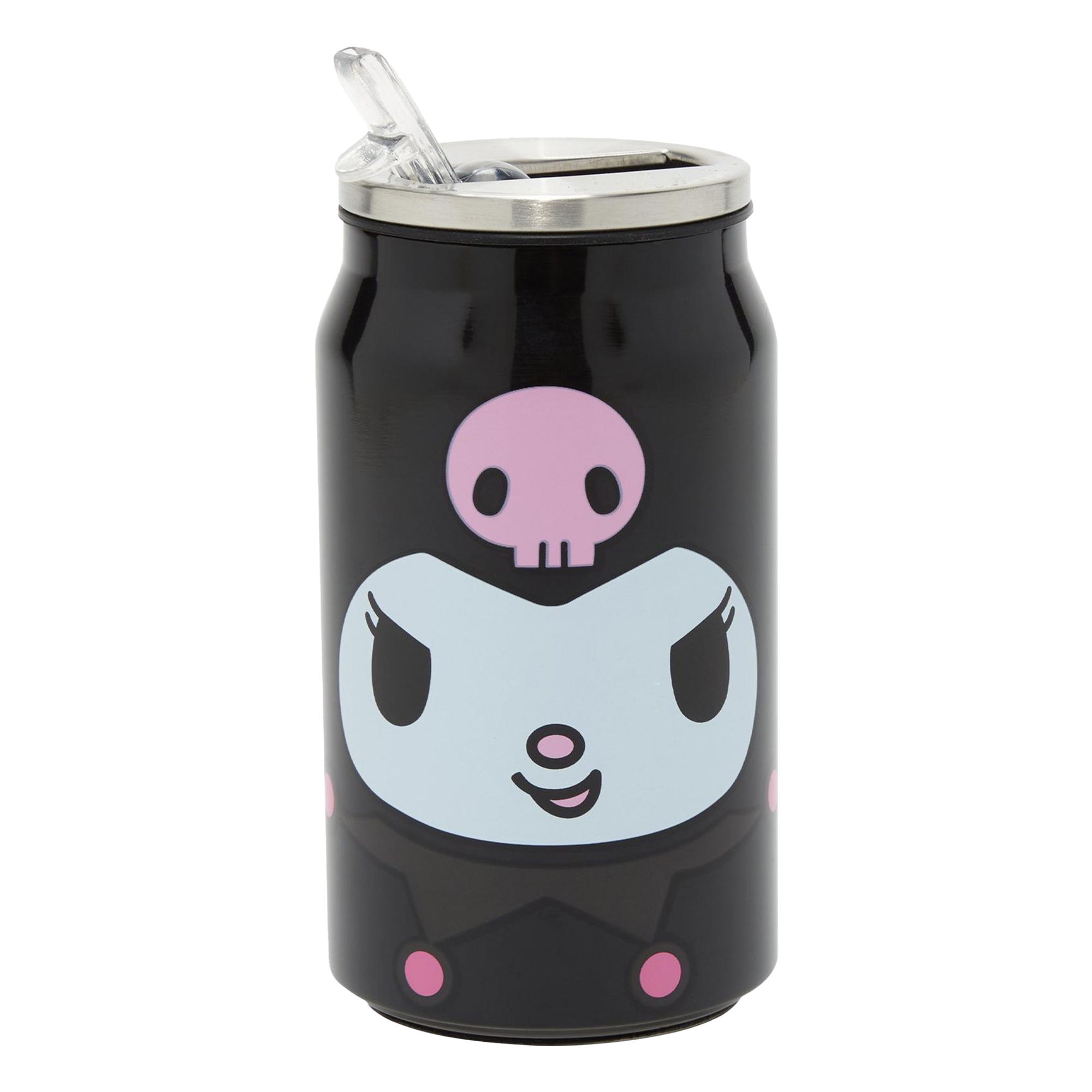 Kuromi soda can water bottle with flip-top straw, perfect for daily hydration