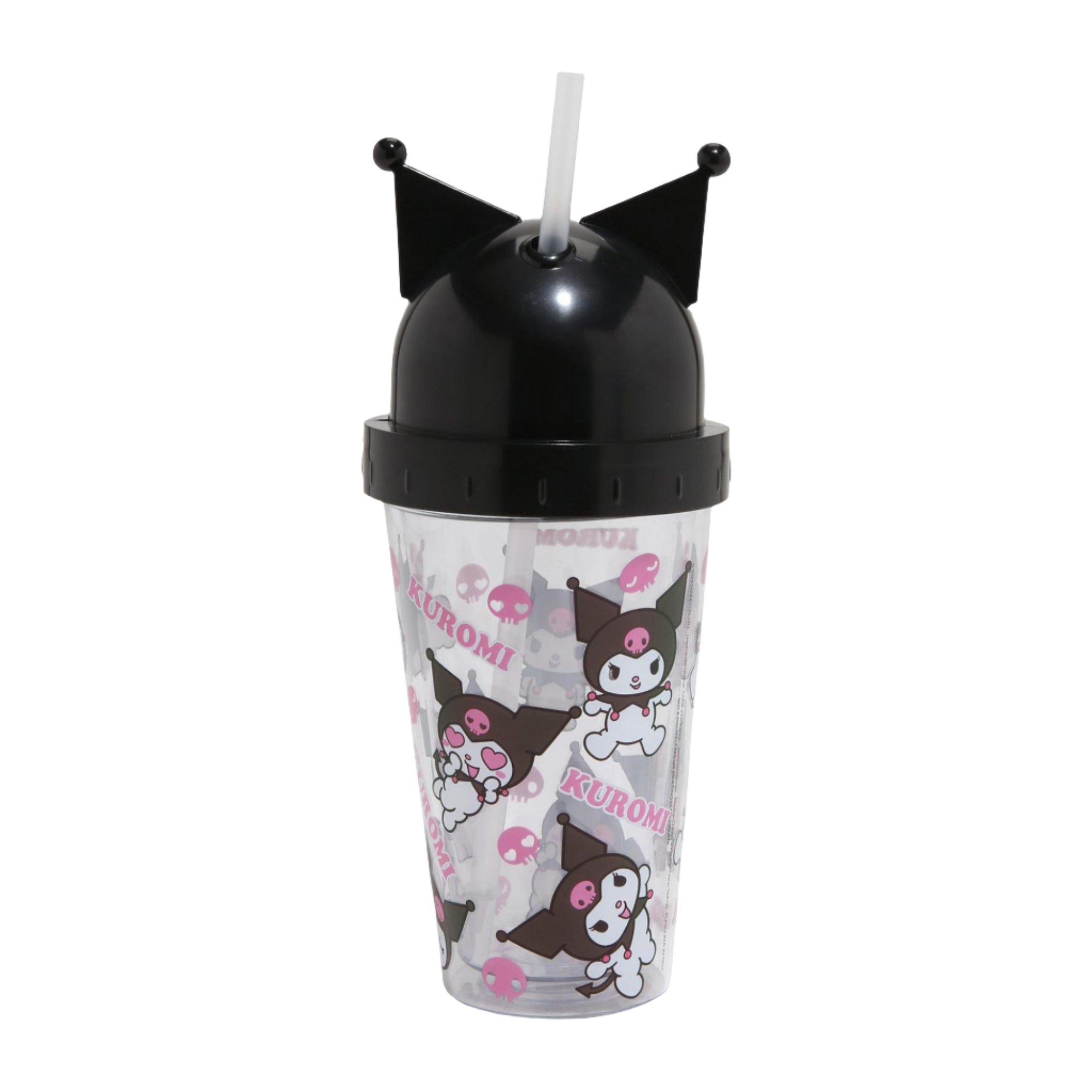 Close-up of tumblers twist-off lid and reusable straw