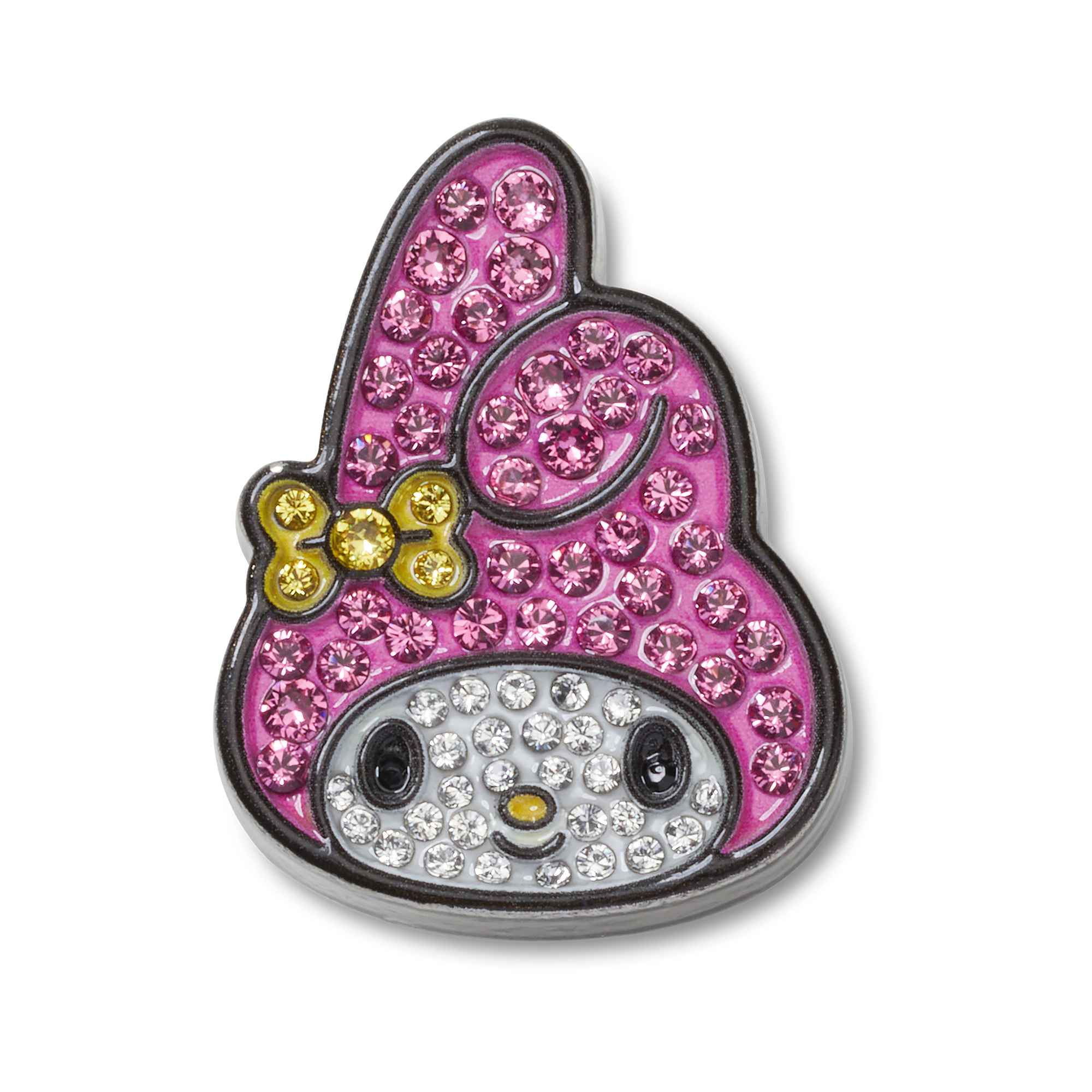 My Melody Jibbitz sparkling with Swarovski crystals on a Crocs clog.