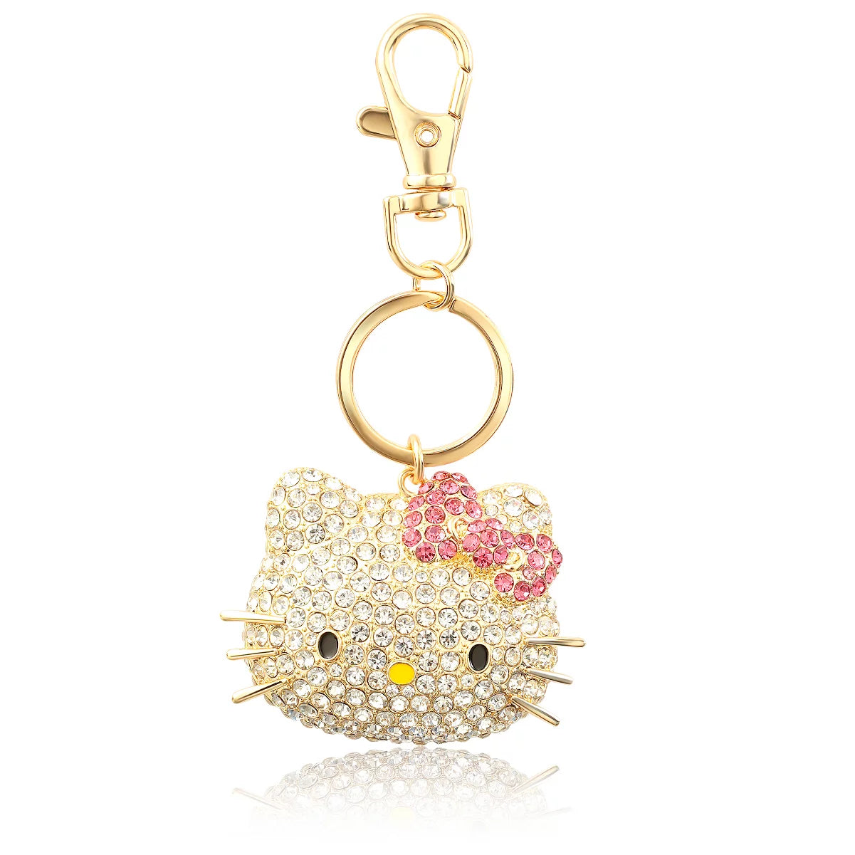 Hello Kitty Face Pave 3D Bling Keychain with sparkling rhinestones