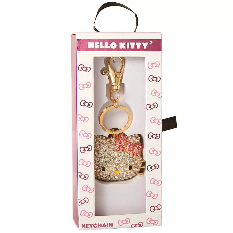 Hello Kitty Face Pave 3D Bling Keychain with sparkling rhinestones