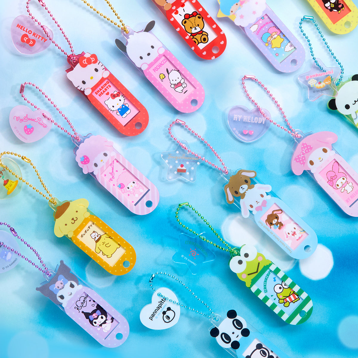 Customized Sanrio My Melody bag charm with a photo slide