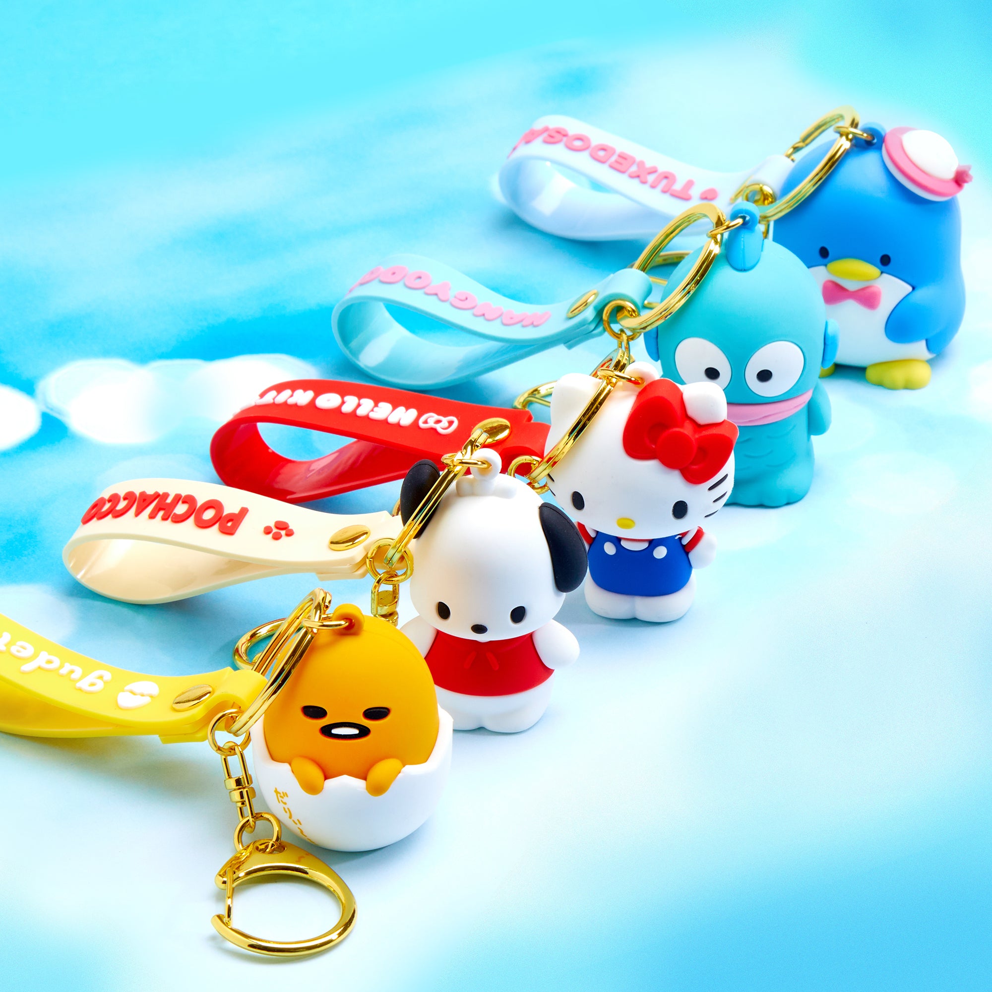 Hello Kitty plush keychain attached to a canvas tote bag, perfect for casual outings
