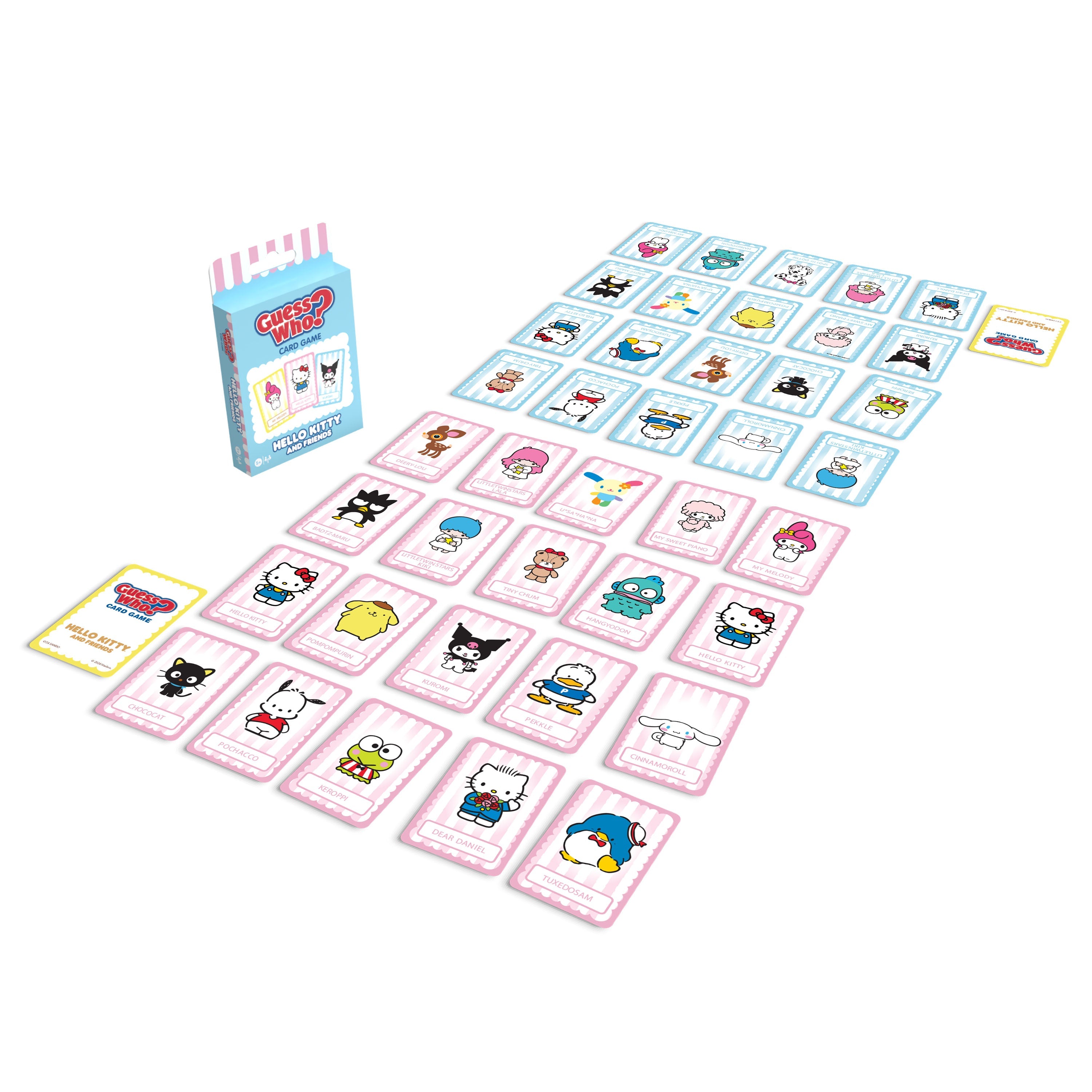 Family playing the Hello Kitty card game together at home
