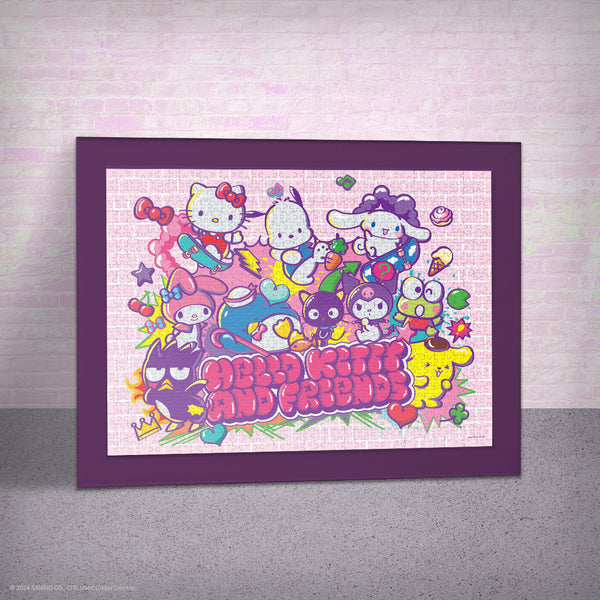 Close-up of Hello Kitty and Friends characters in the Tokyo Skate puzzle