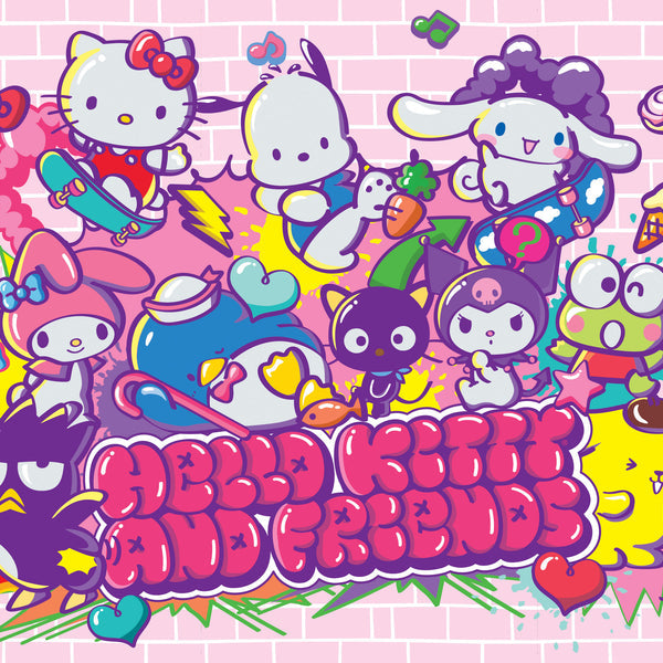 Close-up of Hello Kitty and Friends characters in the Tokyo Skate puzzle