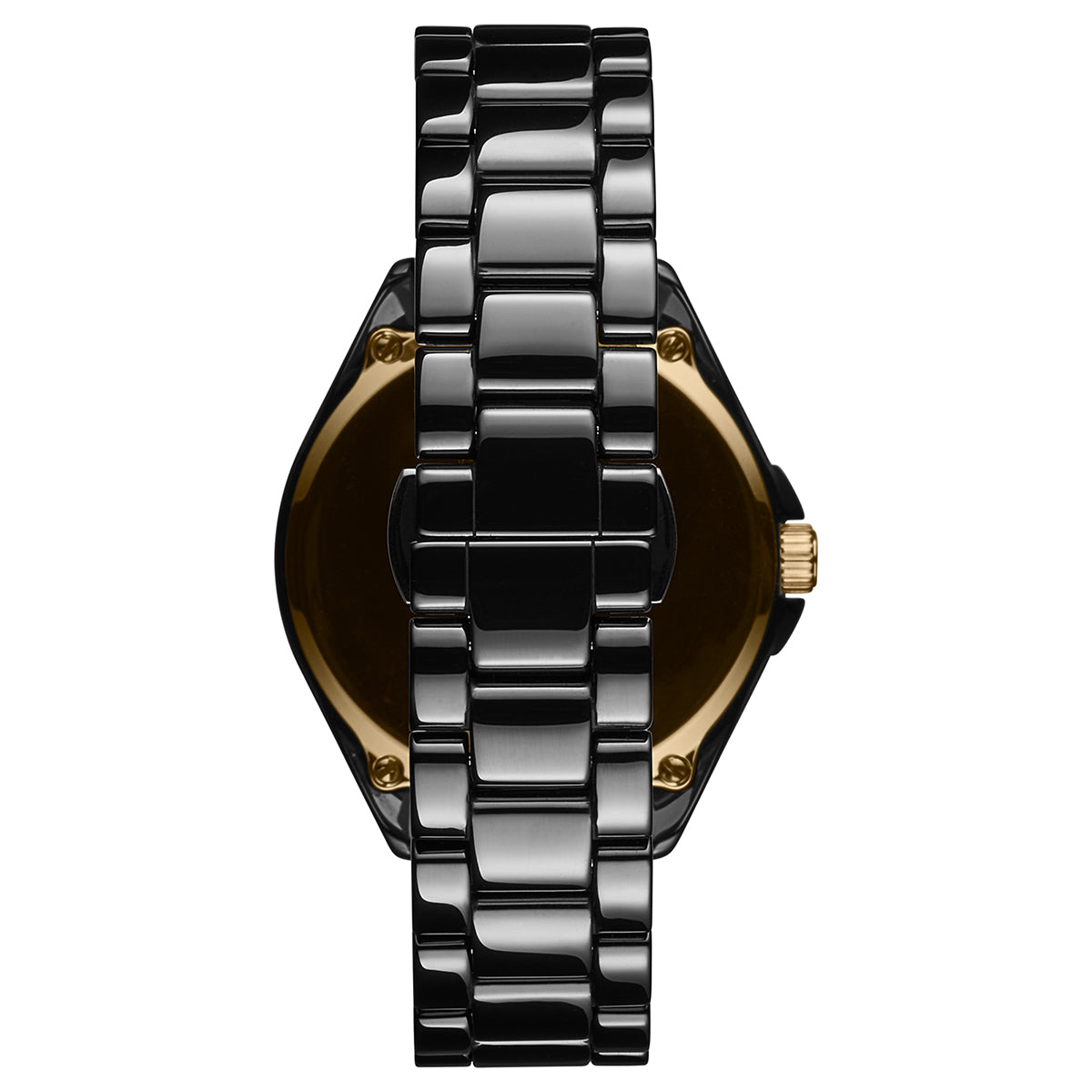 Close-up of Hello Kitty x MVMT watch face with gold detailing