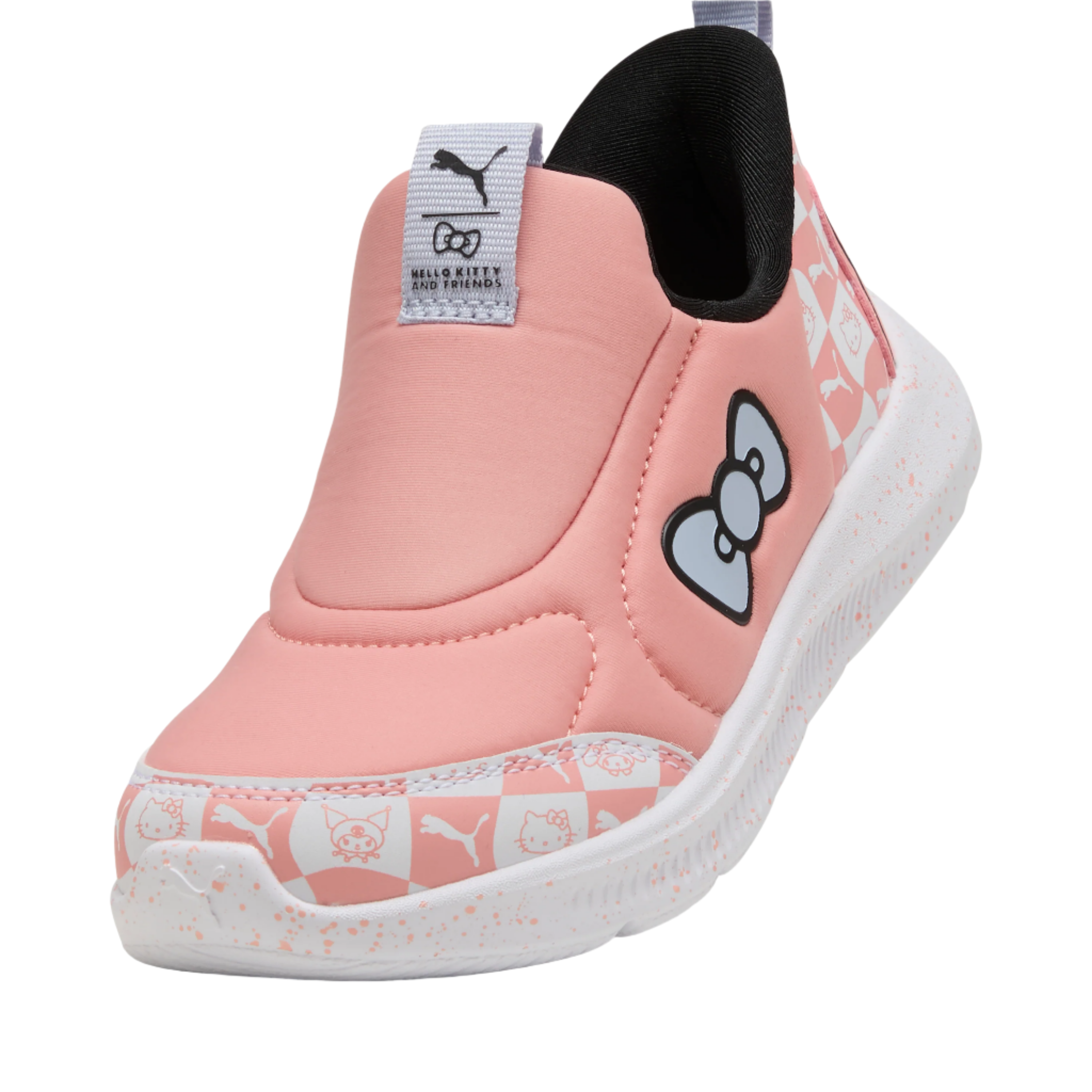 Side view of colorful Hello Kitty shoes showcasing the design.