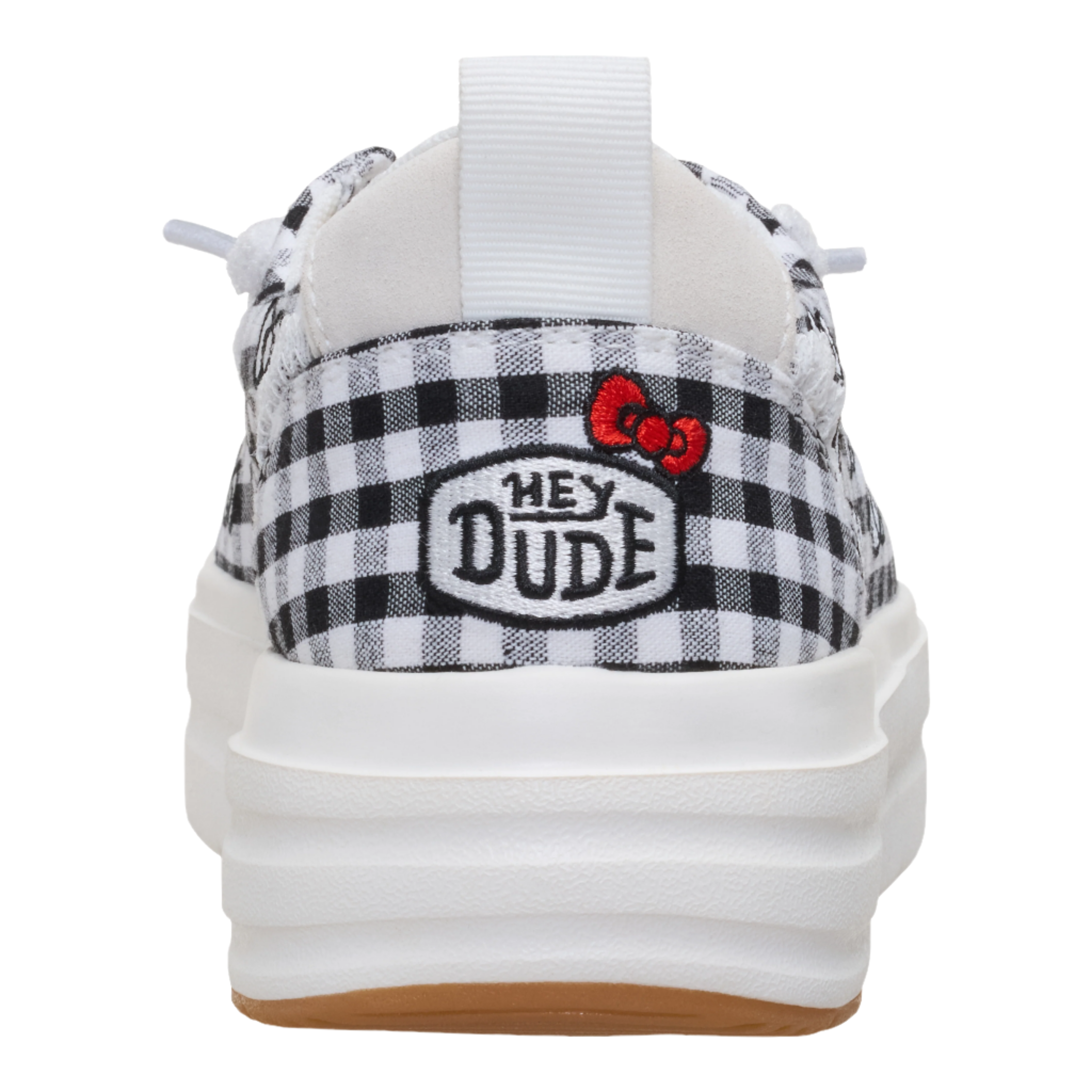 Side view of Hello Kitty x HEYDUDE Wendy Nova platform shoes for women