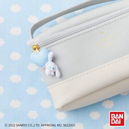 Side view of Cinnamoroll accessory clipped onto a Stanley tumbler handle