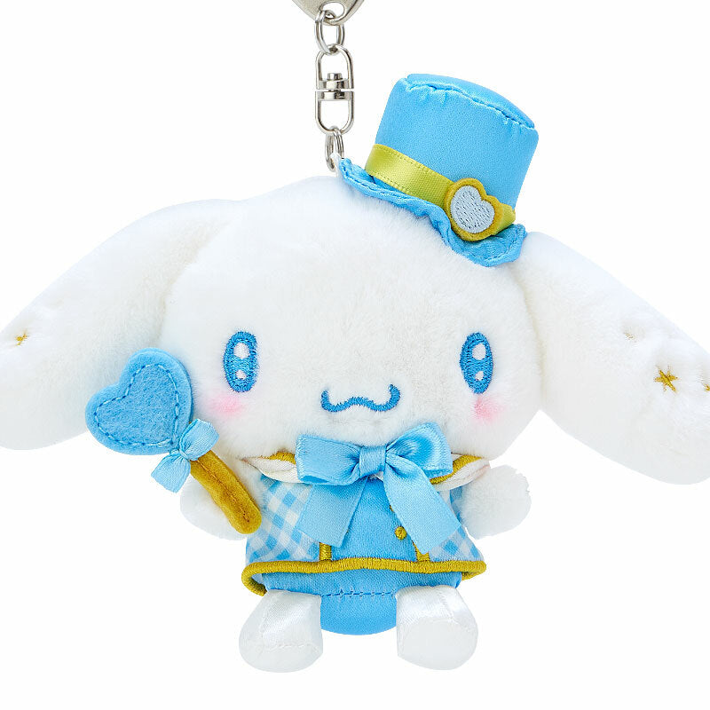 Cinnamoroll keychain attached to a backpack strap for size reference