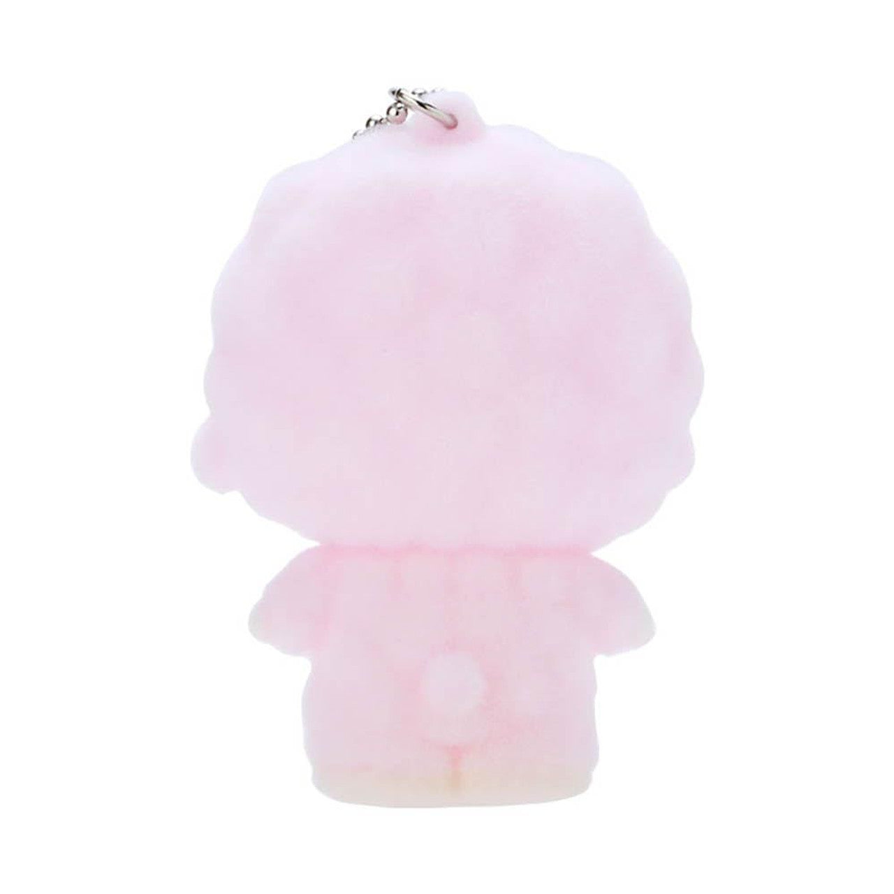 Soft-textured keychain held in hand, showcasing detailing