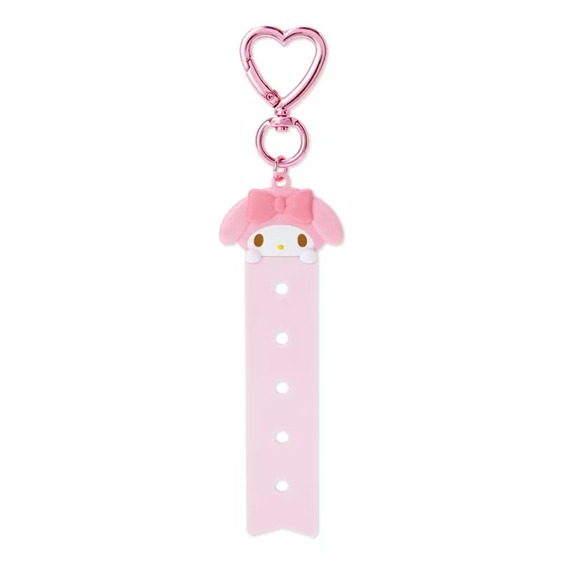 My Melody customizable keychain with charm slots and mascot detail