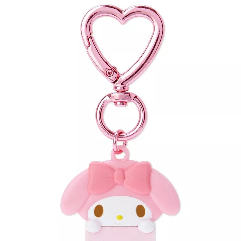 Personalized Sanrio keychain with charms and carabiner clip