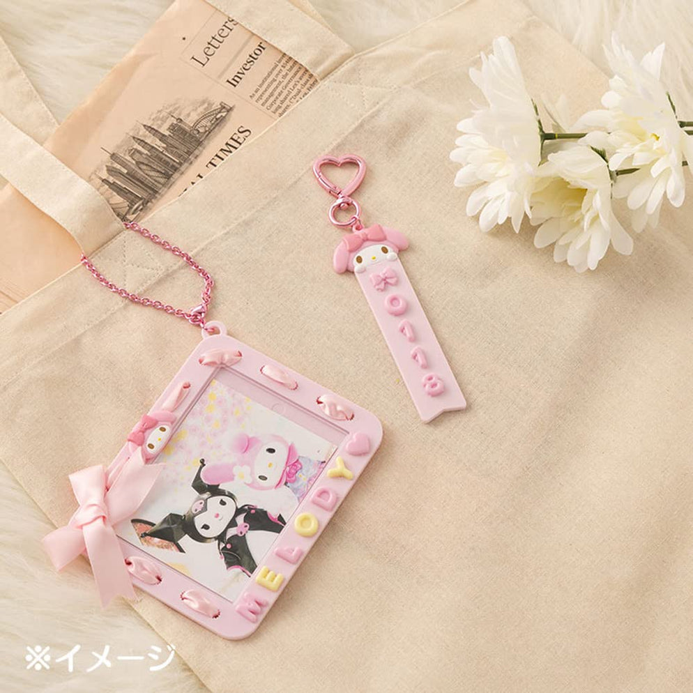 Close-up of lobster clasp closure on Kuromi badge holder