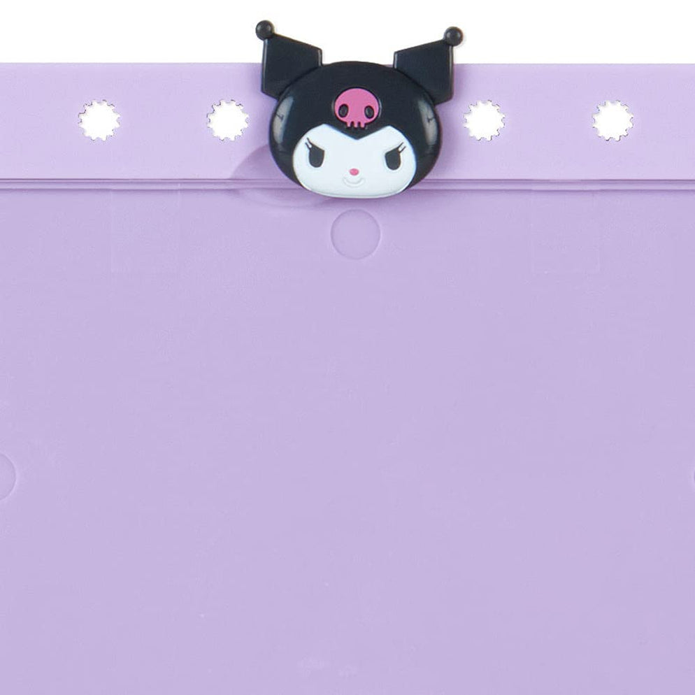 Lobster clasp closure on the Kuromi badge holder, ready for attachment