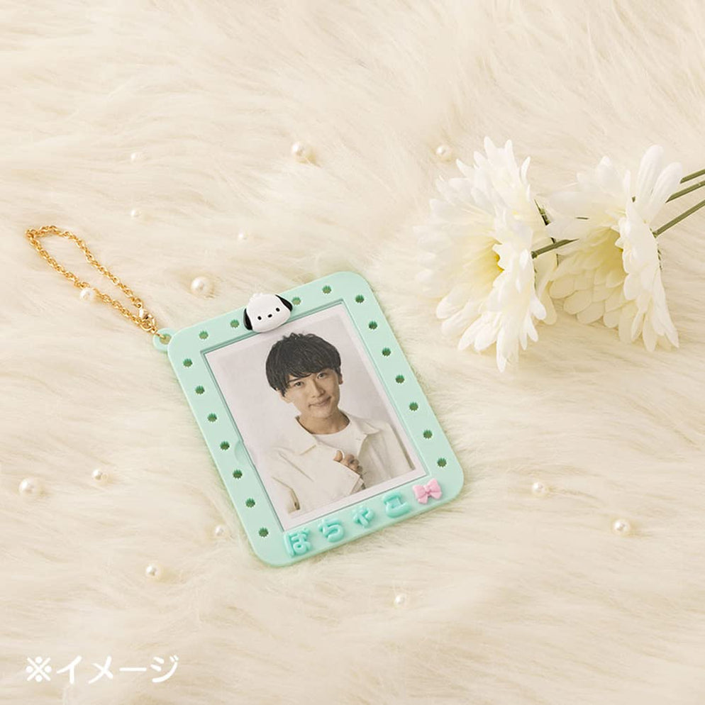 Close-up of the customizable ID badge holders charm slots and lobster clasp
