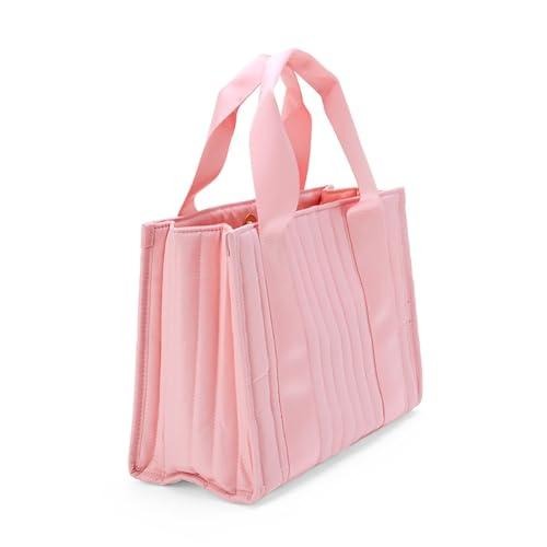Interior view of the quilted tote bag highlighting the slip pockets.