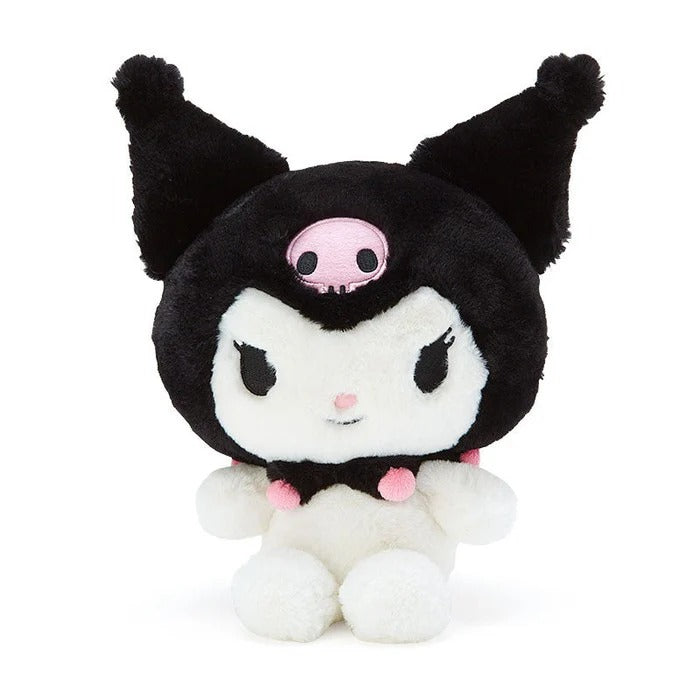 Kuromi 12-inch plush toy front view, showing its cute embroidered face