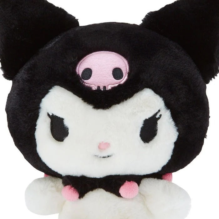 Kuromi Classic Series 12-inch plush toy being hugged by a fan
