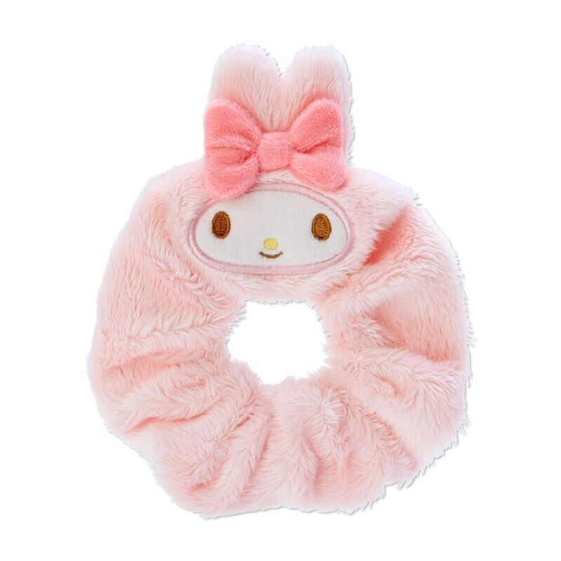 My Melody plush scrunchie showcasing soft plush material and cute embroidery