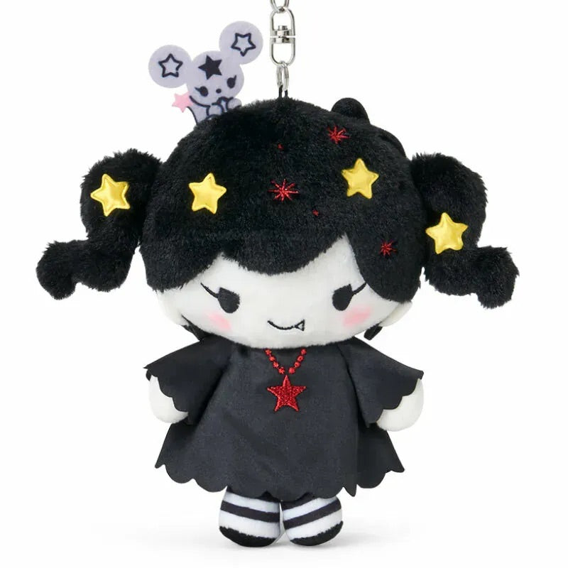 Close-up of embroidered details on Lulu plush keychain, showcasing craftsmanship and charm.