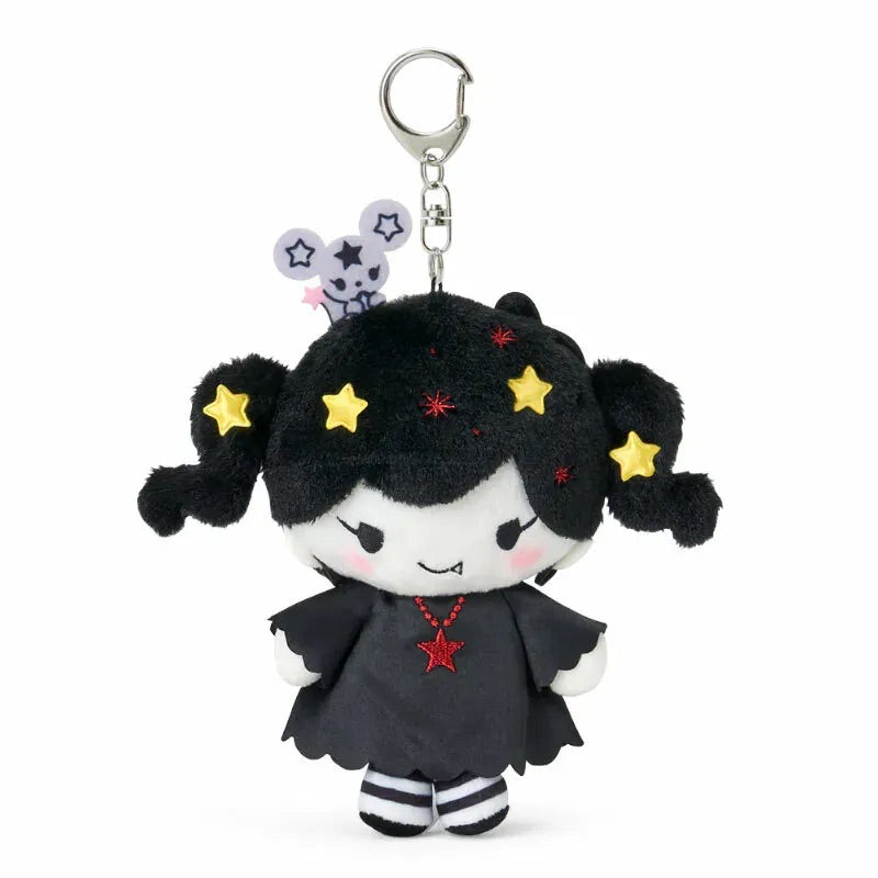 Front view of Sanrio plush keychains showing embroidered star details