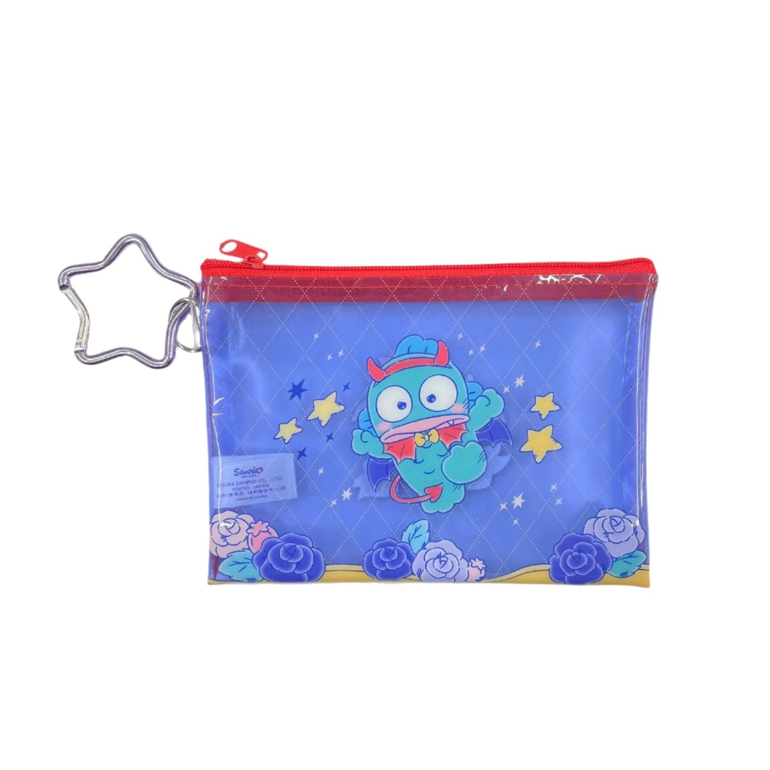 Vibrant Sanrio characters zipper pouch with bright and dark angel designs, ideal for daily use.