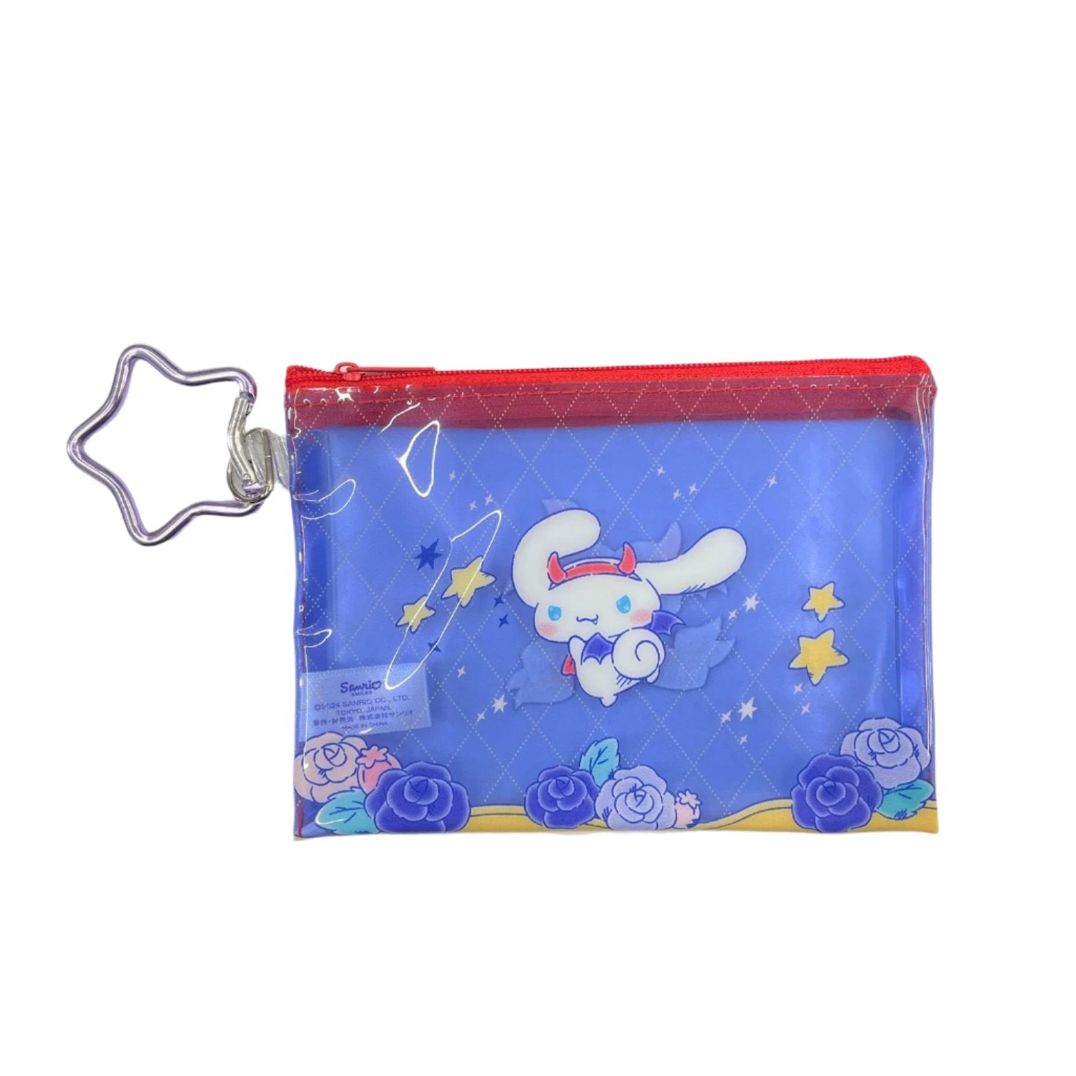 Vibrant Sanrio characters zipper pouch with bright and dark angel designs, ideal for daily use.